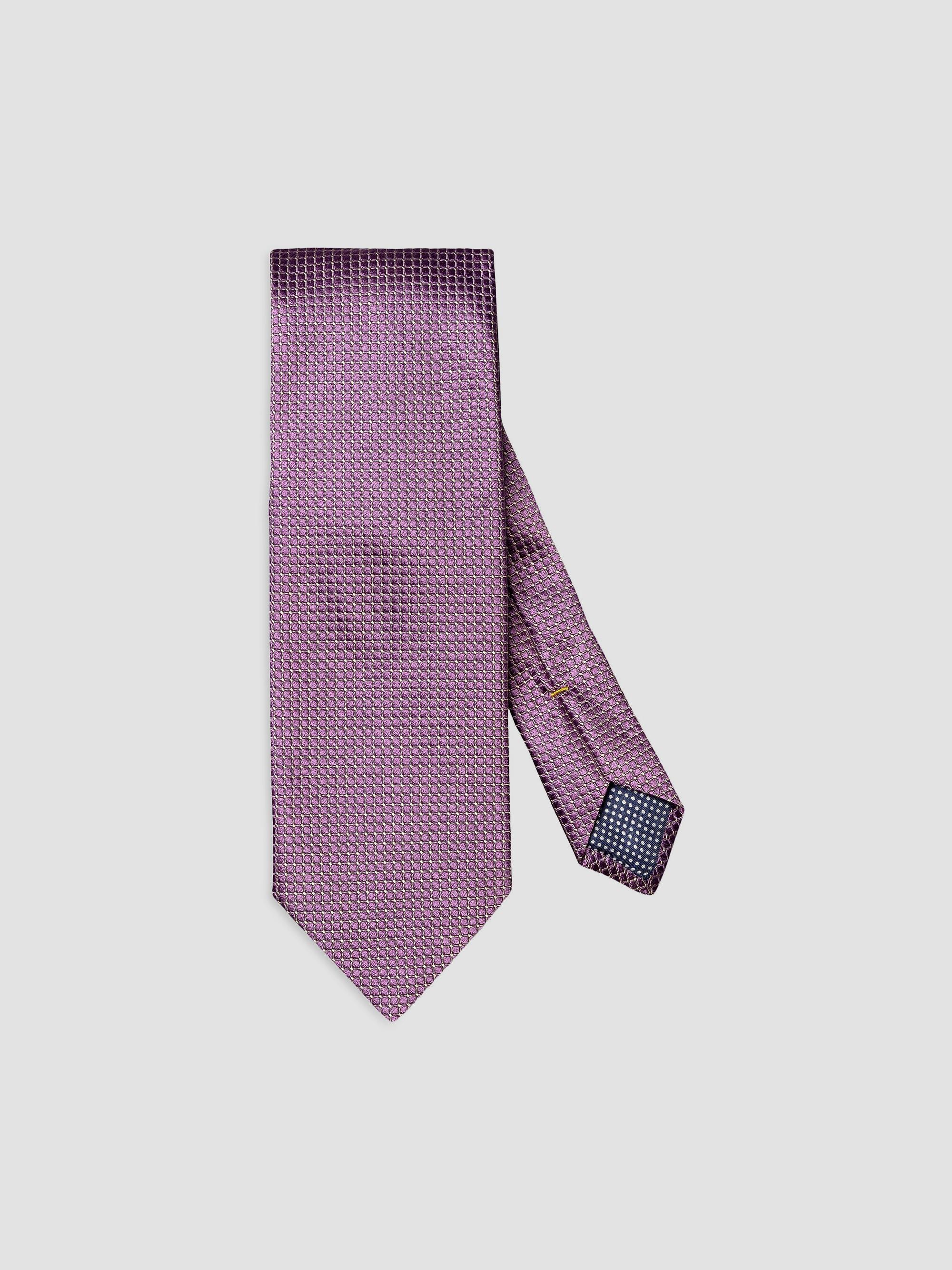 Eton Men's Geometric Satin Silk Tie - Purple | Thumbnail 5