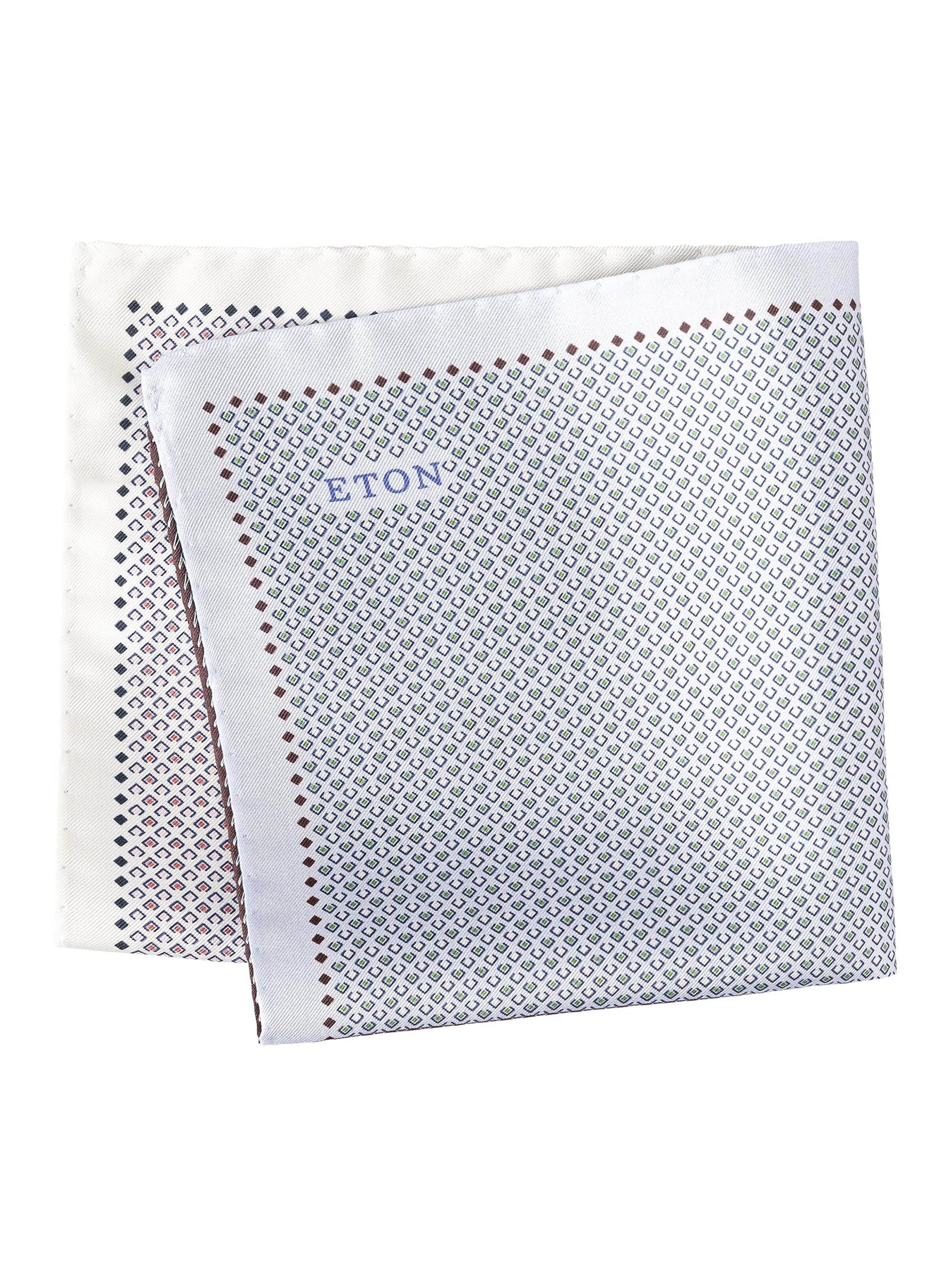 Eton Men's Four-Sided Micro-Print Silk Pocket Square