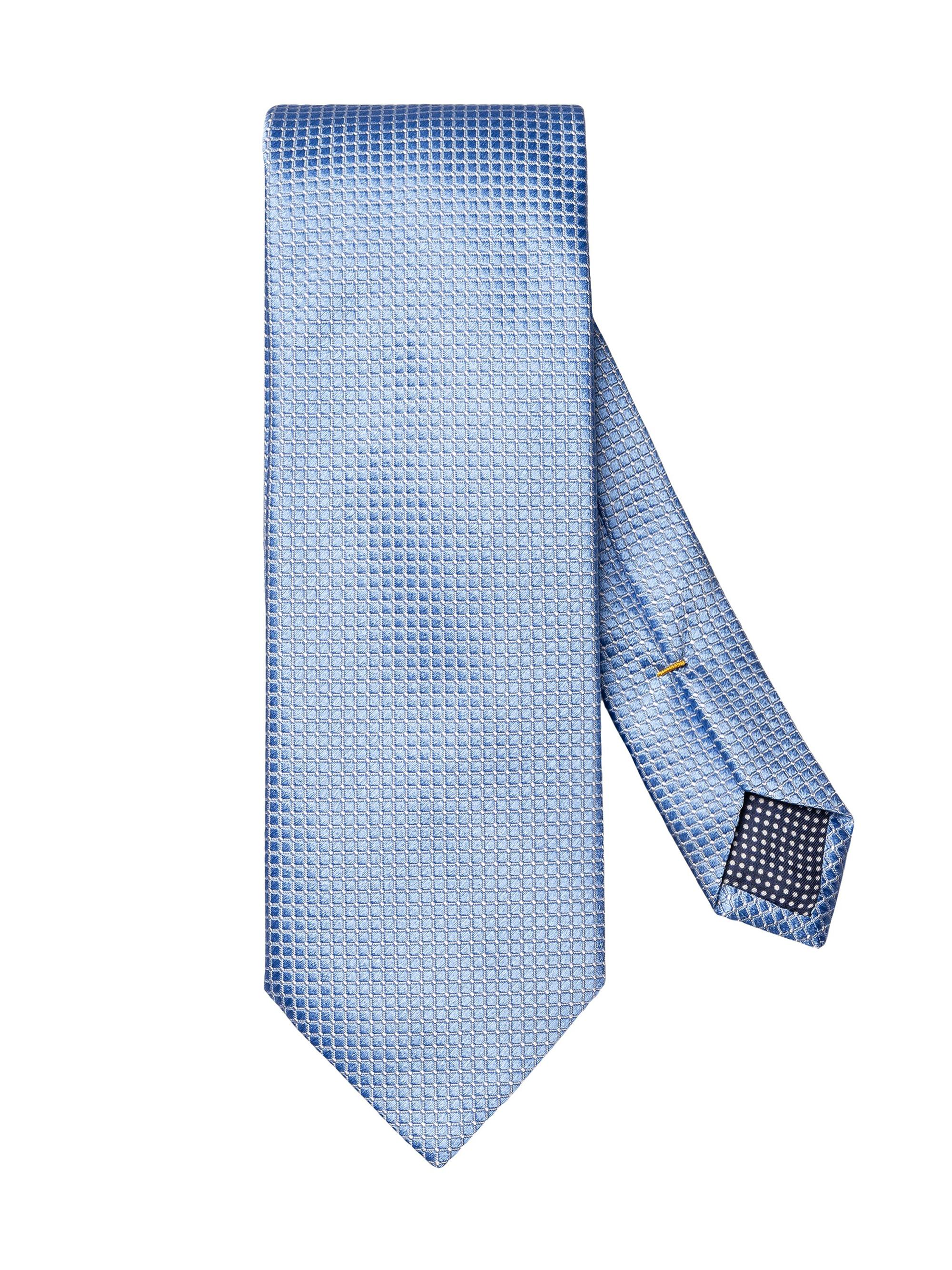 Eton Men's Geometric Silk Satin Tie - Blue