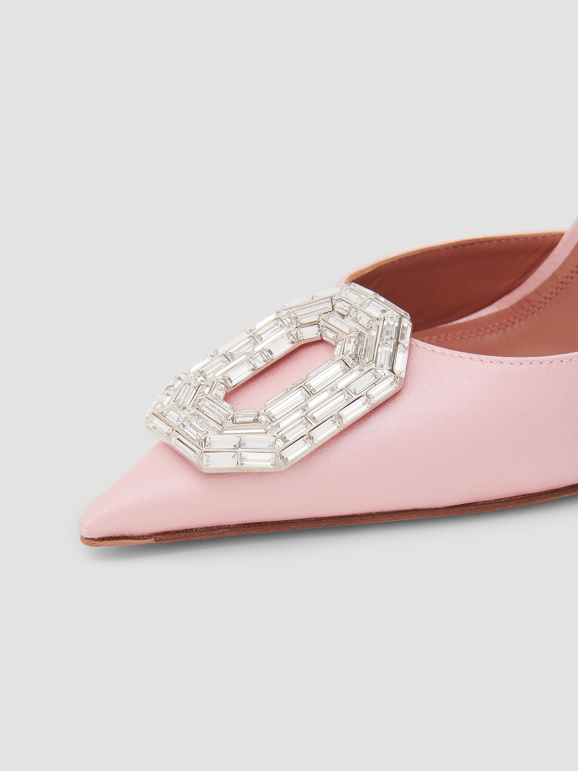 Amina Muaddi Camelia 105MM Satin Slingback Sandals | Saks Fifth Avenue