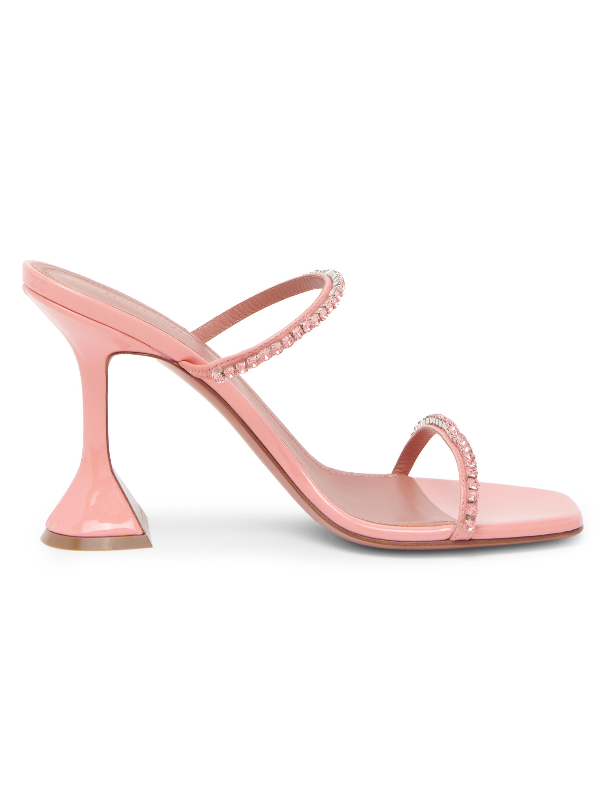 Amina Muaddi Women's Gilda 85MM Patent Leather Sandals - Champagne