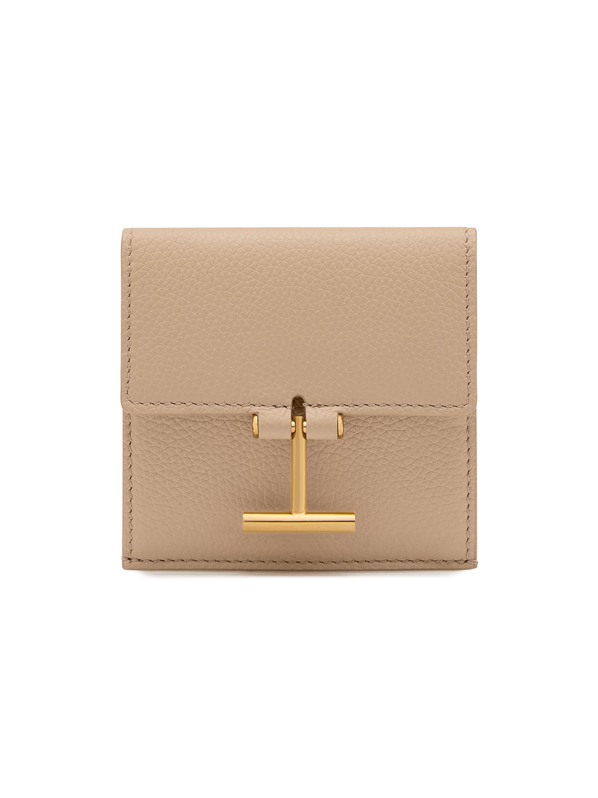 TOM FORD Women's Tara Logo Leather Card Holder - Light Beige