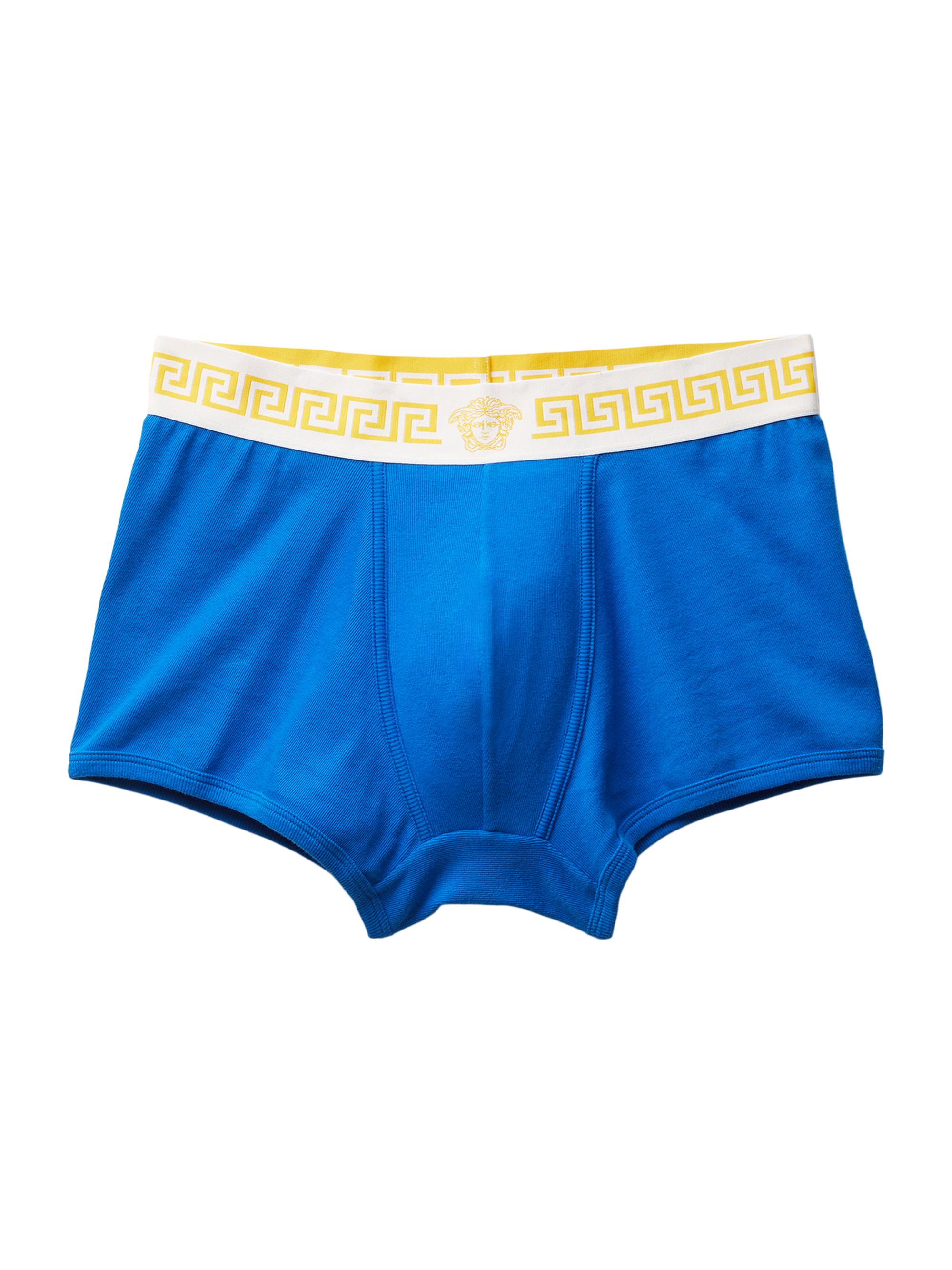 Versace Men's Greca Medusa-Head Boxer Brief - Electric Blue White Yellow