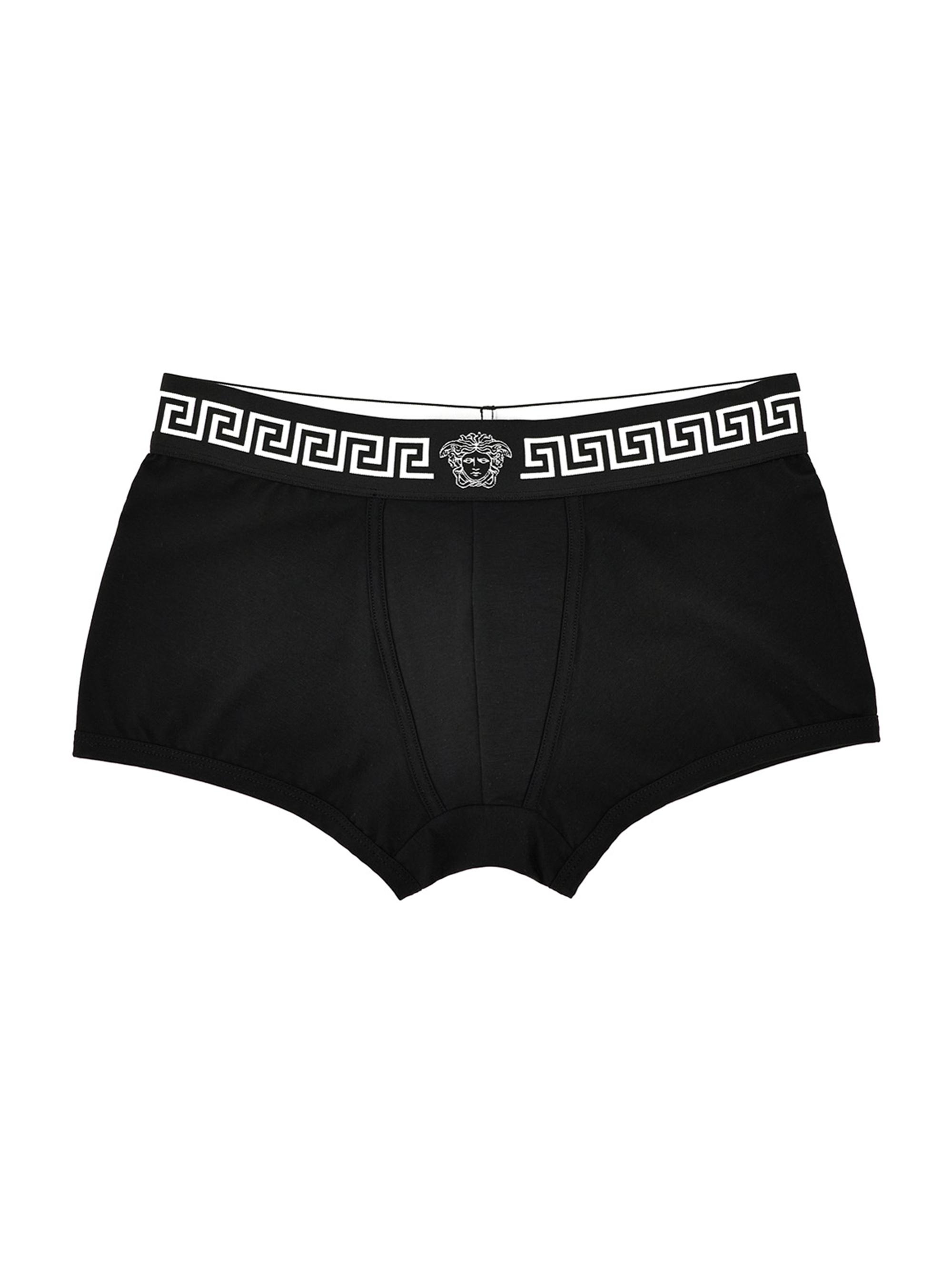 Versace Men's Greca Medusa Head Stretch-Cotton Trunk Brief - Black