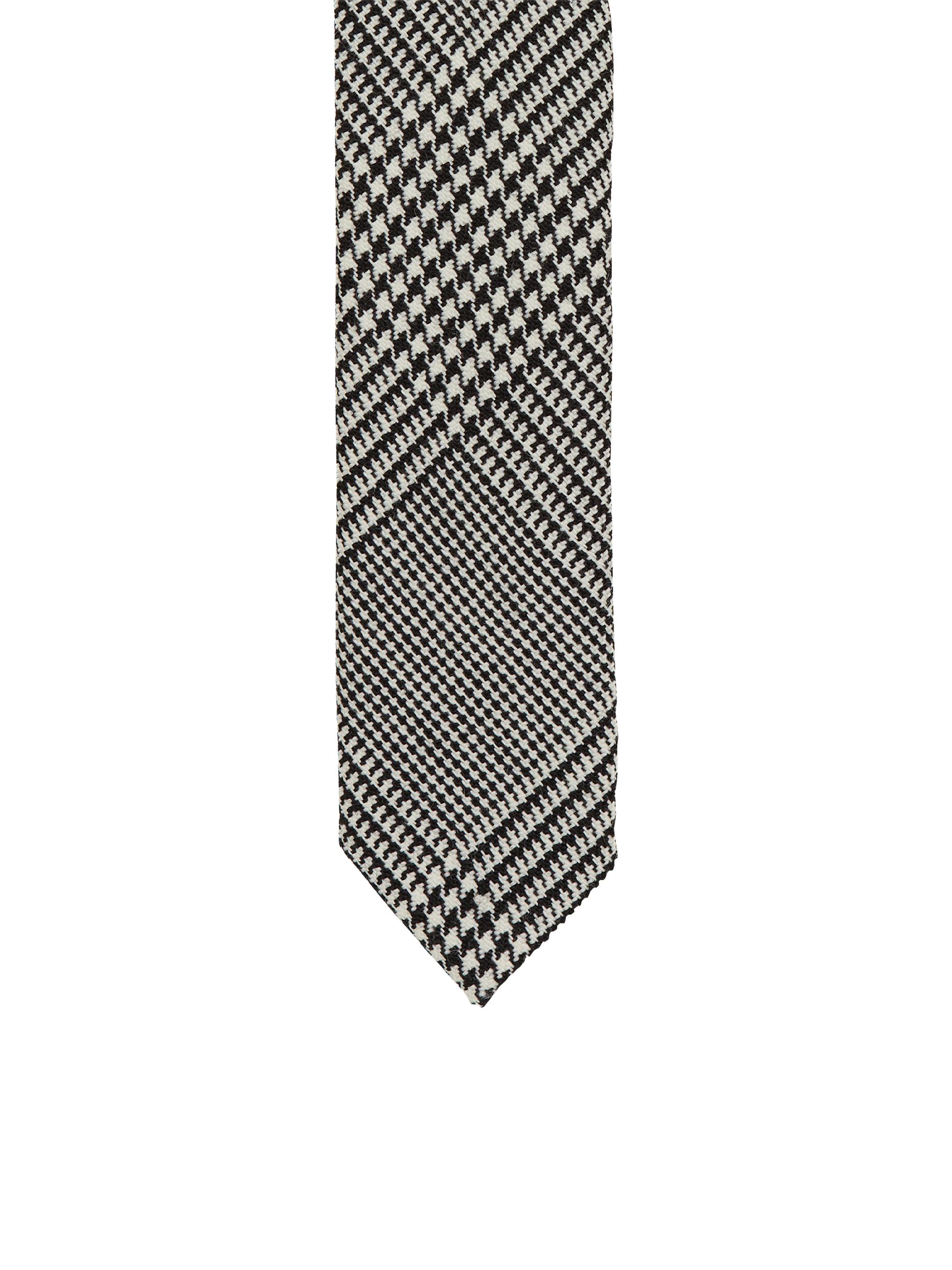 Balmain Men's Cravite Houndstooth Wool-Blend Fine Tie - Black White