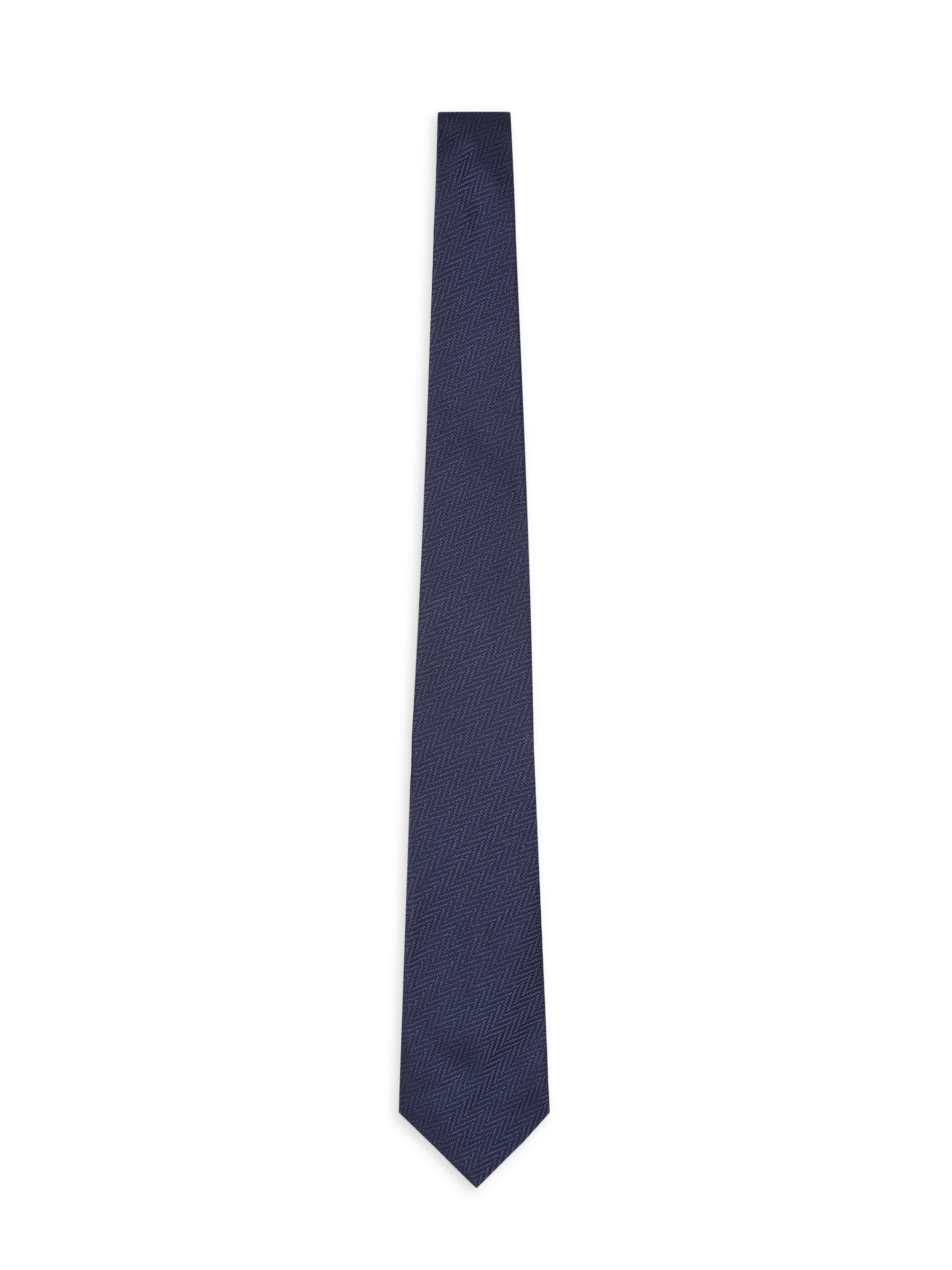 Giorgio Armani Men's Woven-Effect Silk Jacquard Tie - Blu Notte