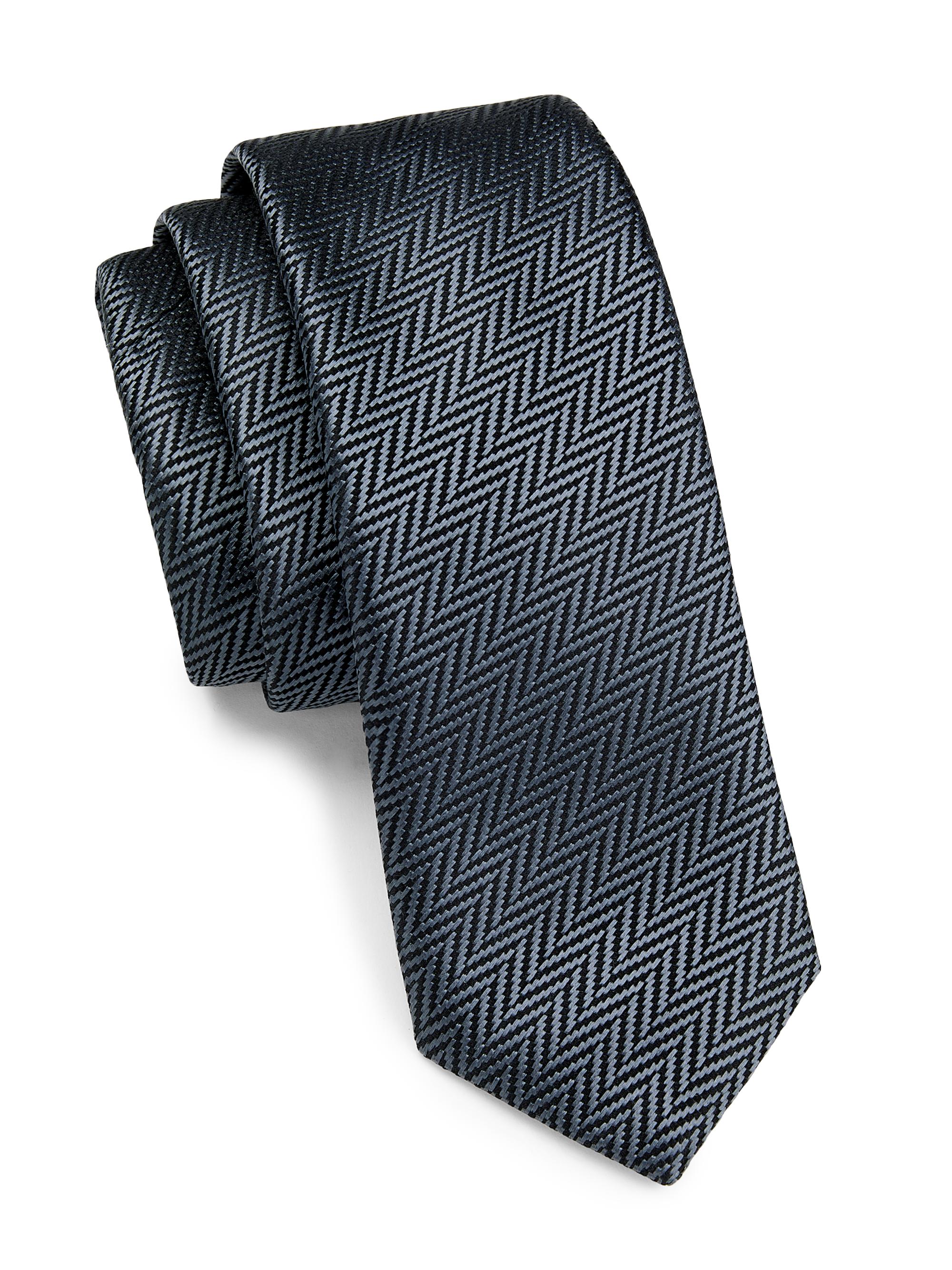 Giorgio Armani Men's Woven-Effect Silk Jacquard Tie - Ferro