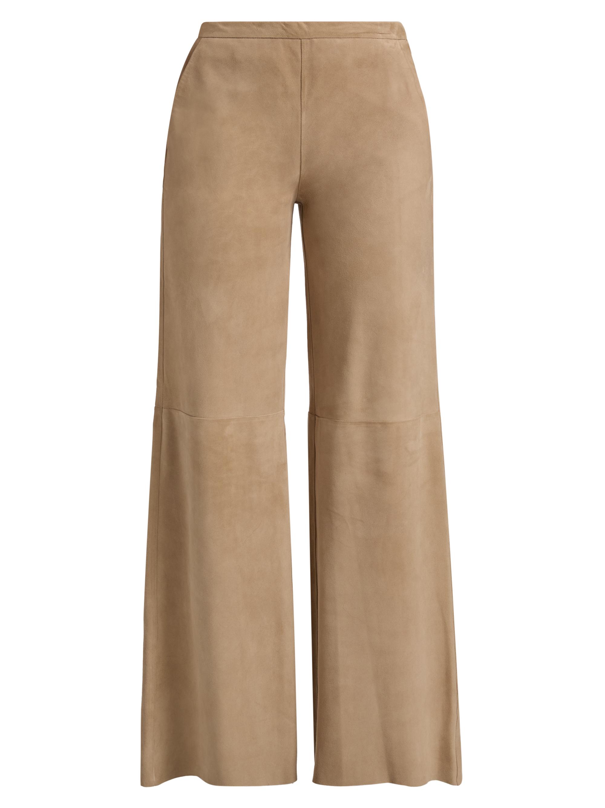 Elise Suede Wide-Leg Pants