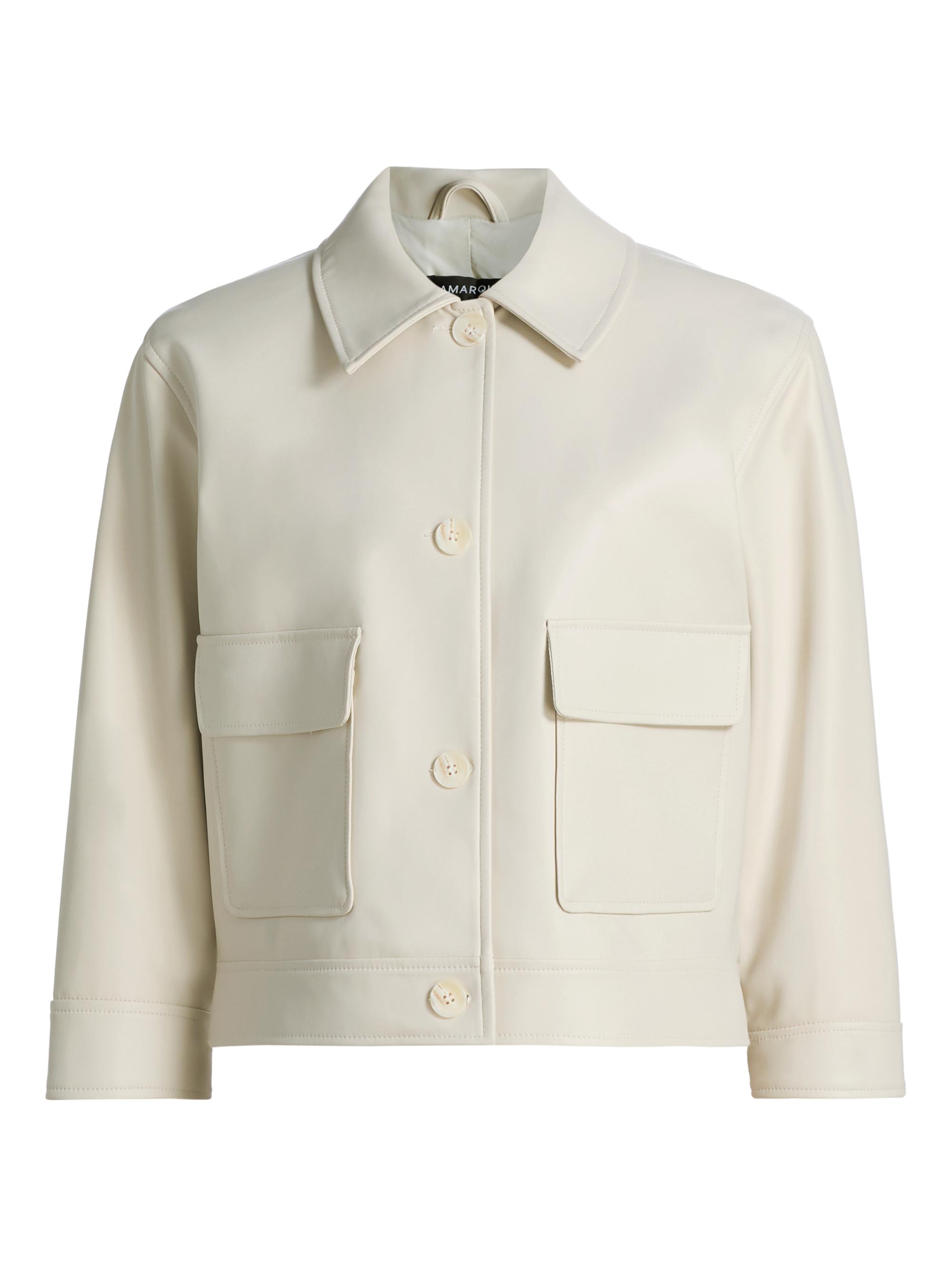 Elara Faux Leather Shirt Jacket