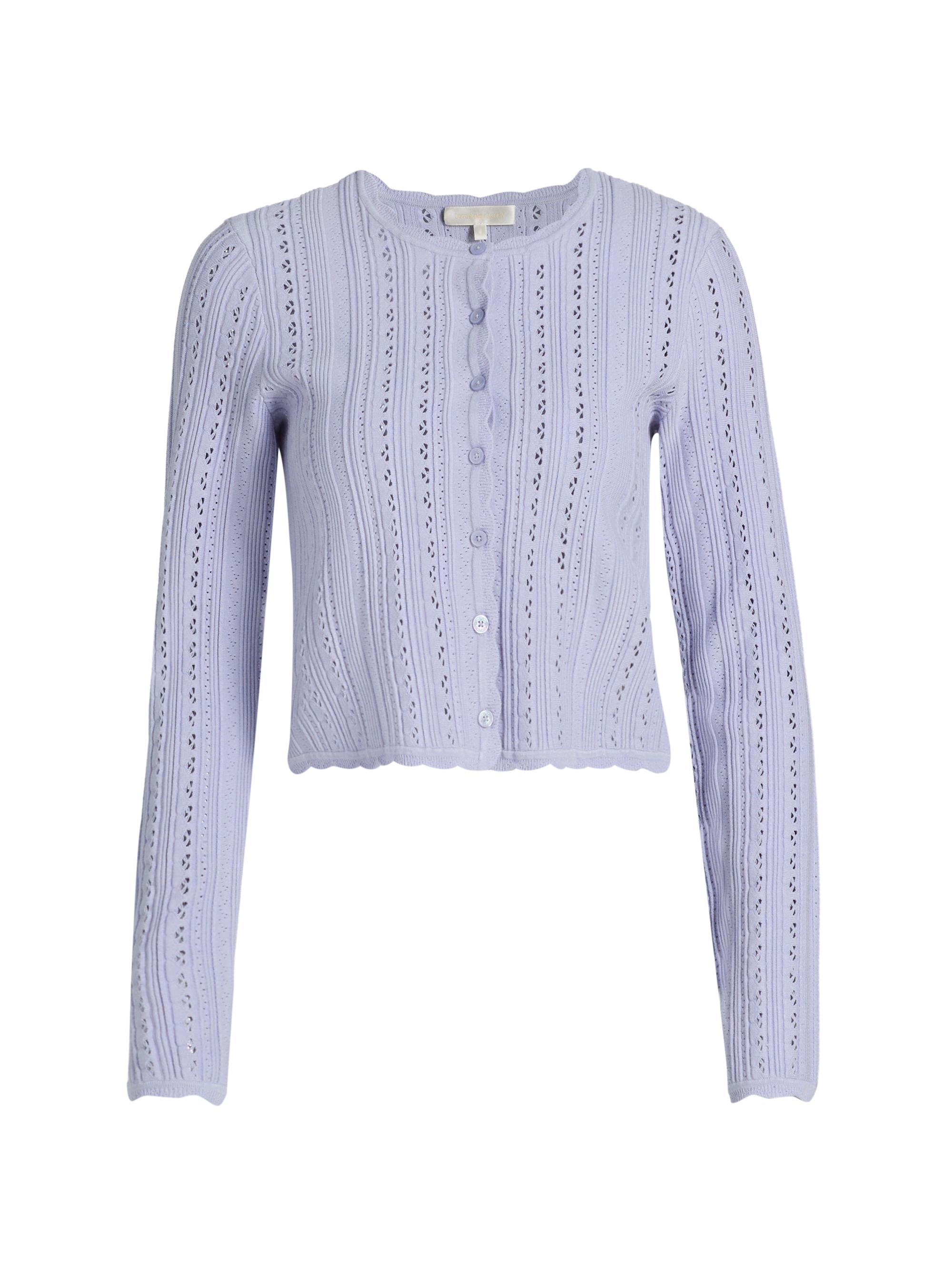 Peridot Scalloped Trim Cardigan