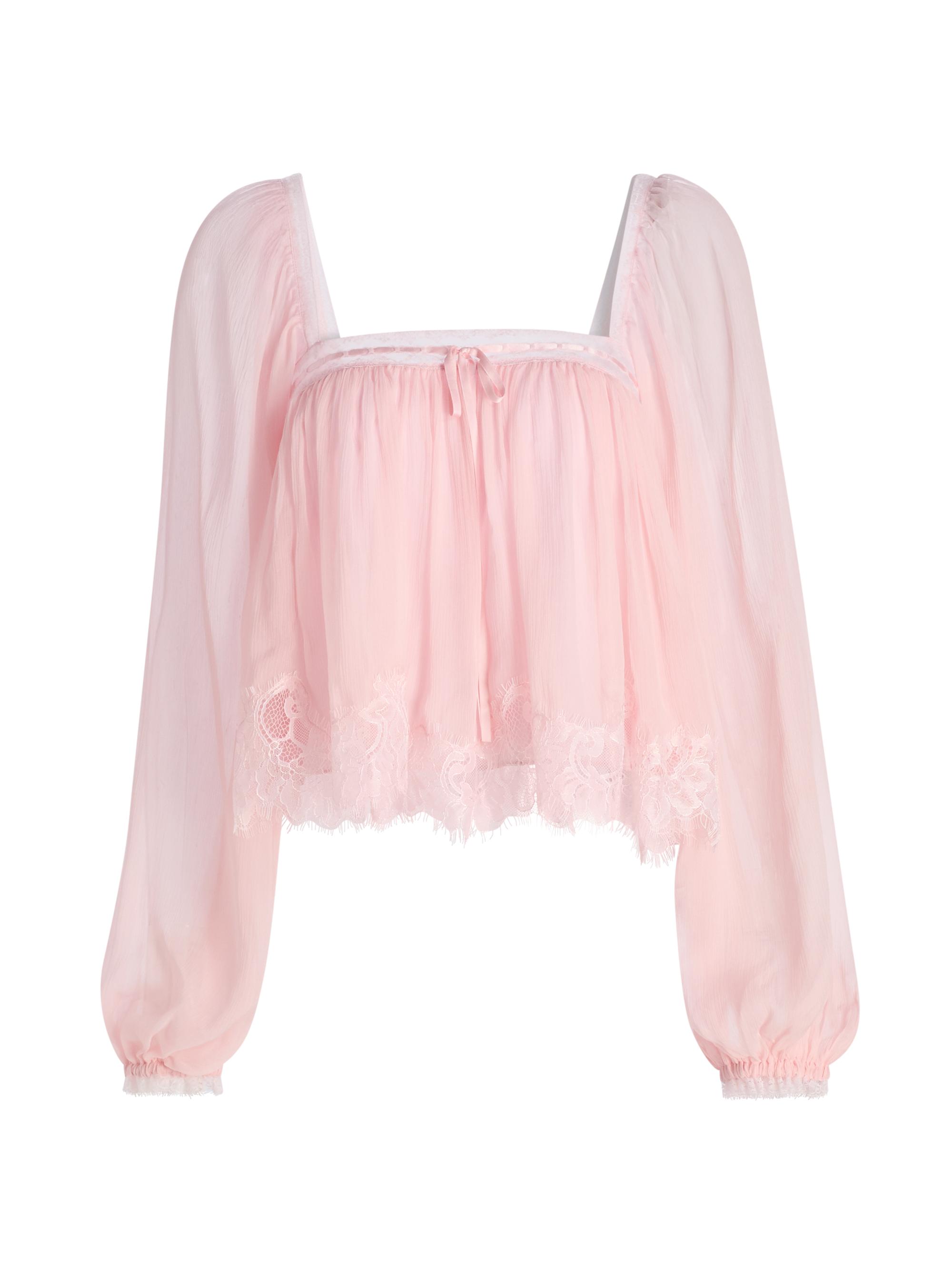Ebbie Silk Pleated Blouse