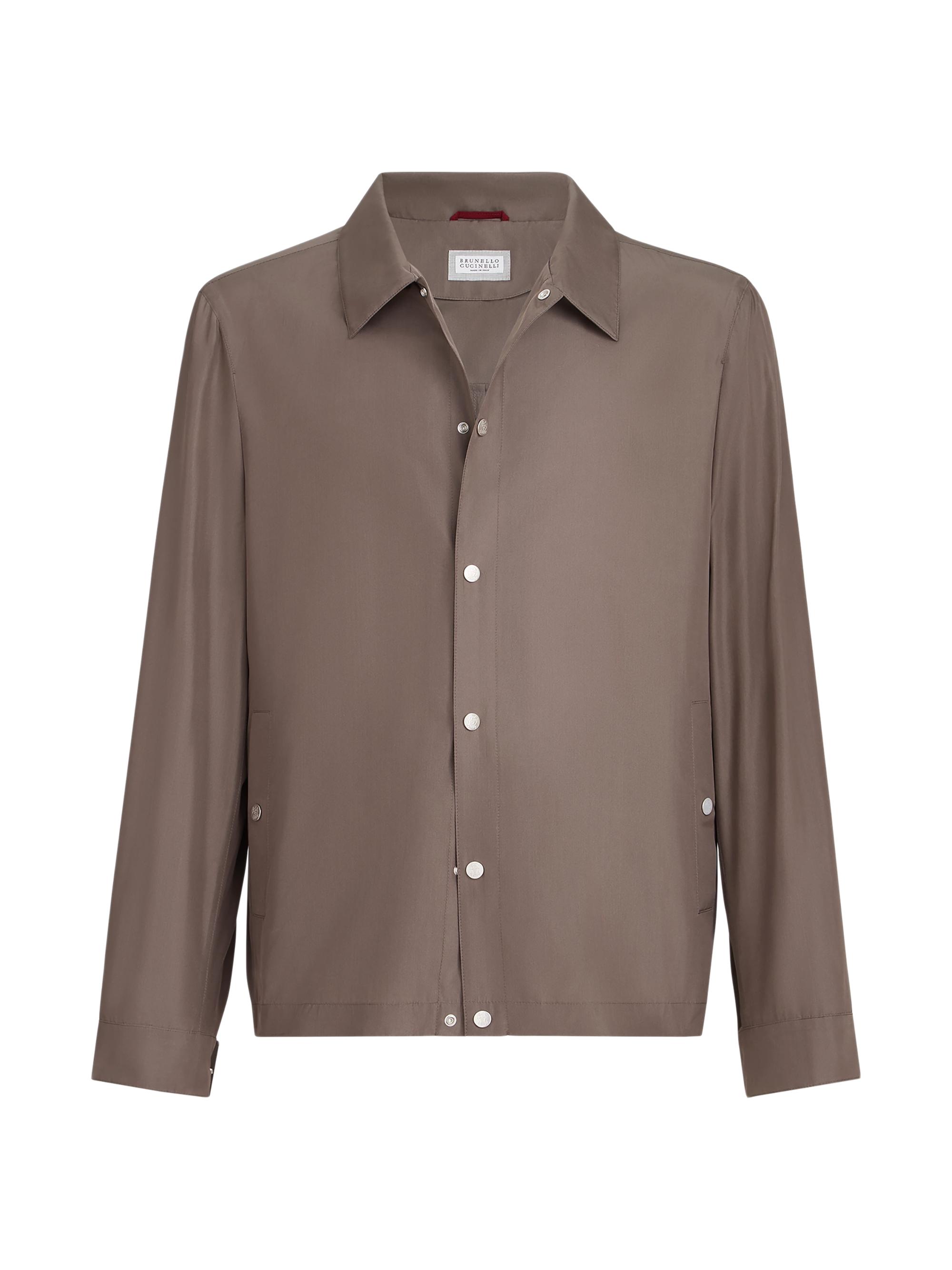 Brunello Cucinelli Men's Bonded Silk Unlined Outerwear Jacket - Hazelnut