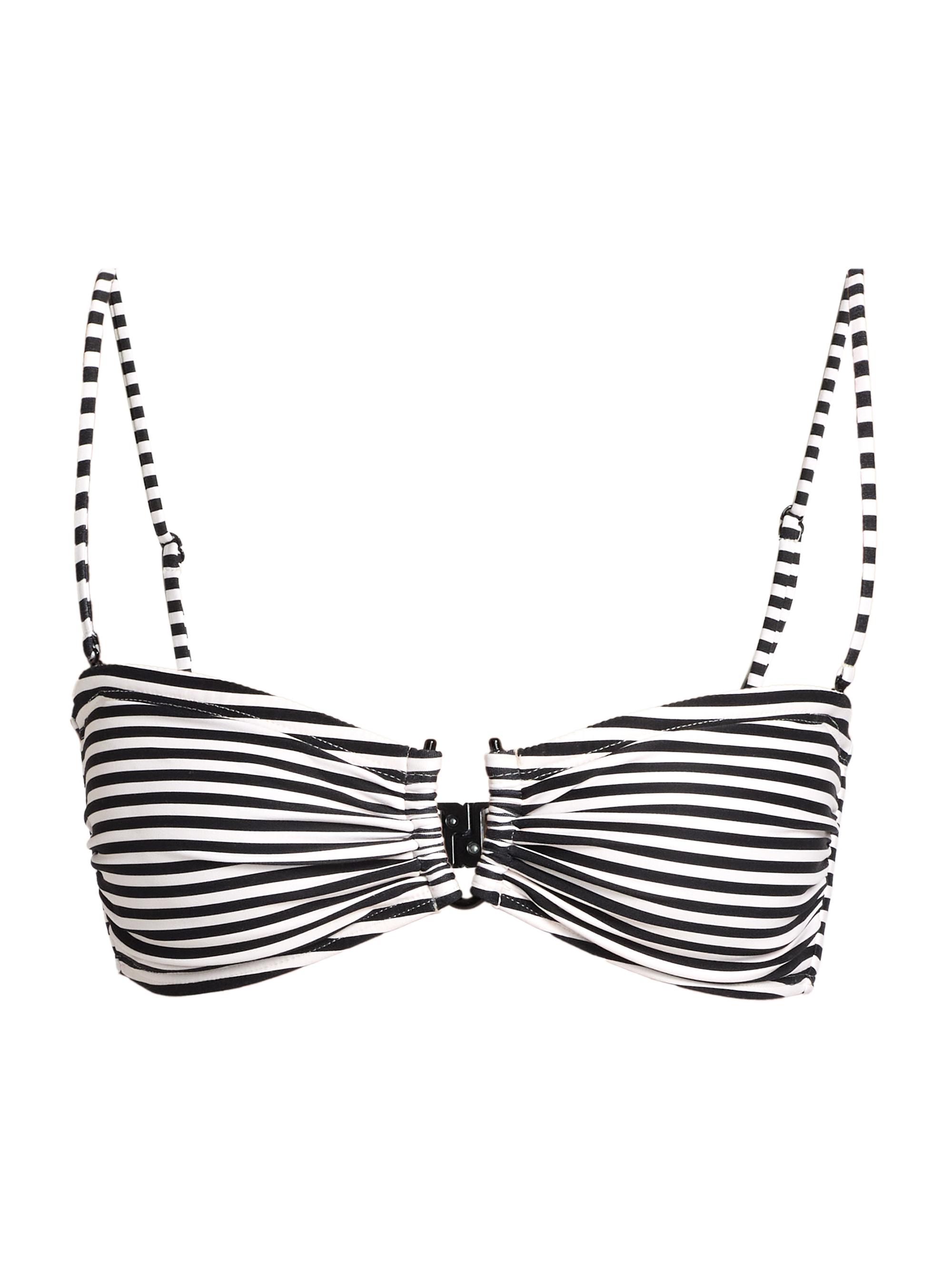 Nili Lotan Women's Striped Bandeau Bikini Top - Black  Stripe