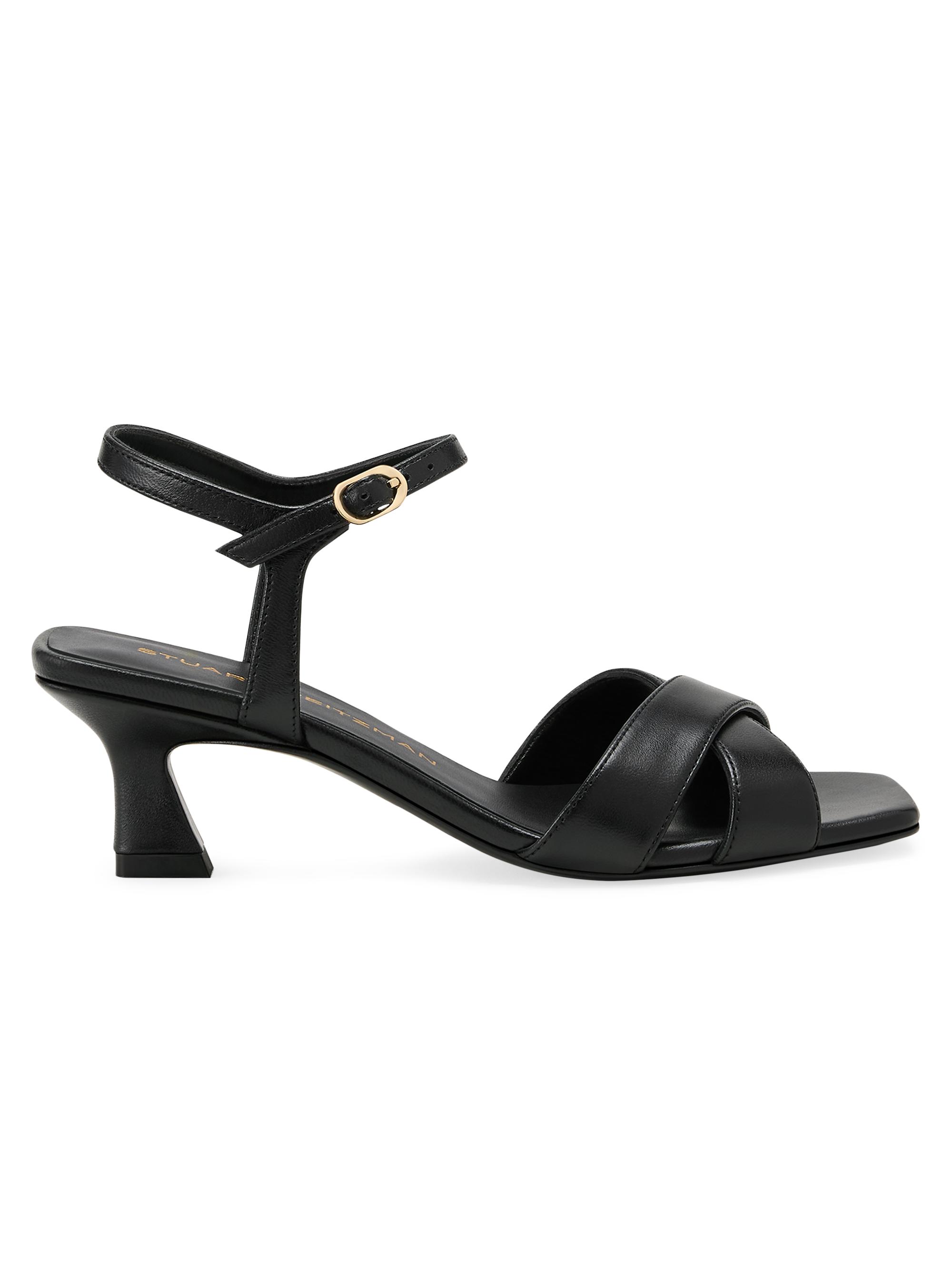 Stuart Weitzman Vinnie 50MM Leather Sandals | Saks Fifth Avenue