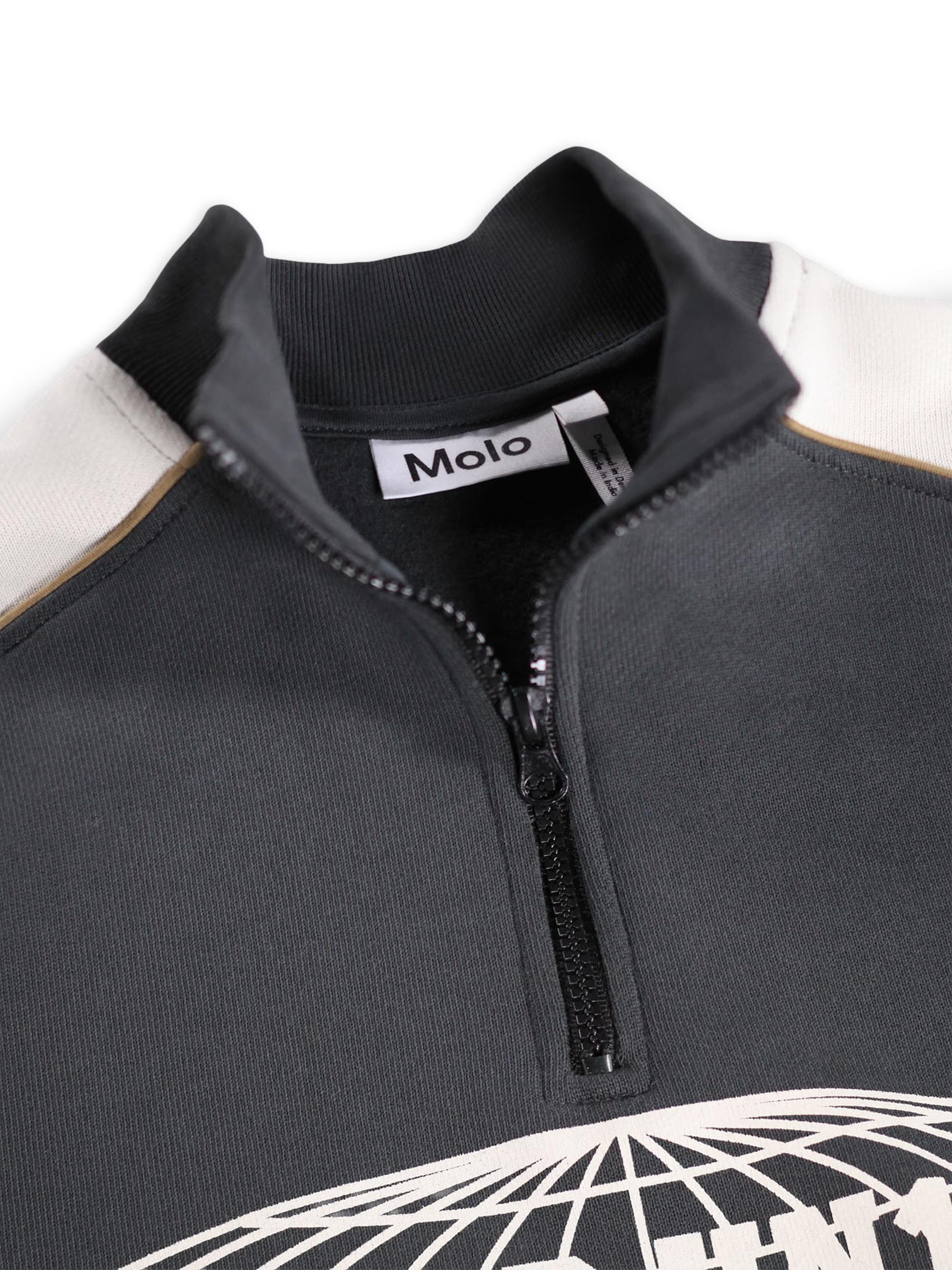 Molo Little Boy's & Boy's Marty Half-Zip Pullover Sweatshirt - Pirate Black | Thumbnail 3