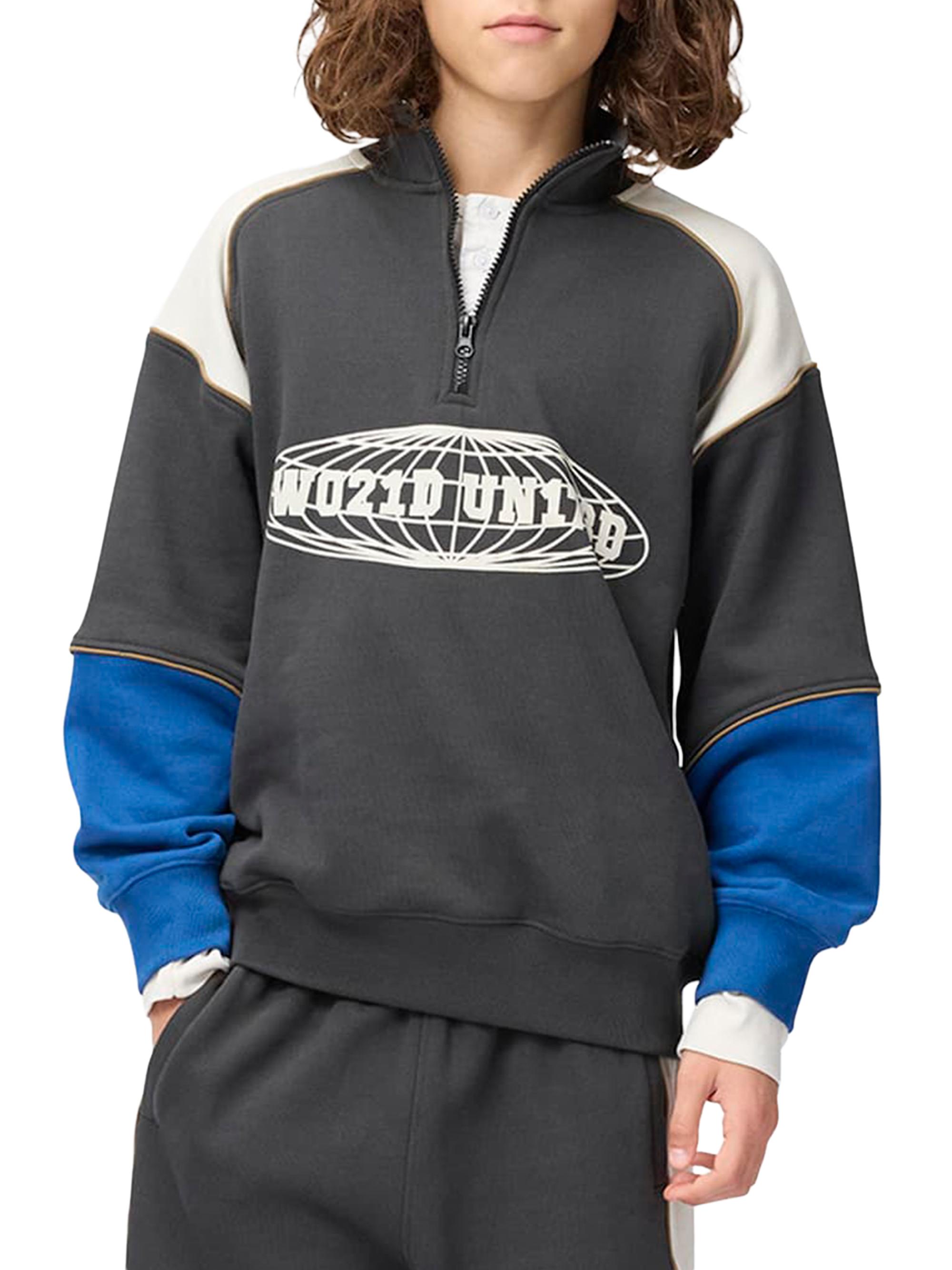 Molo Little Boy's & Boy's Marty Half-Zip Pullover Sweatshirt - Pirate Black | Thumbnail 4
