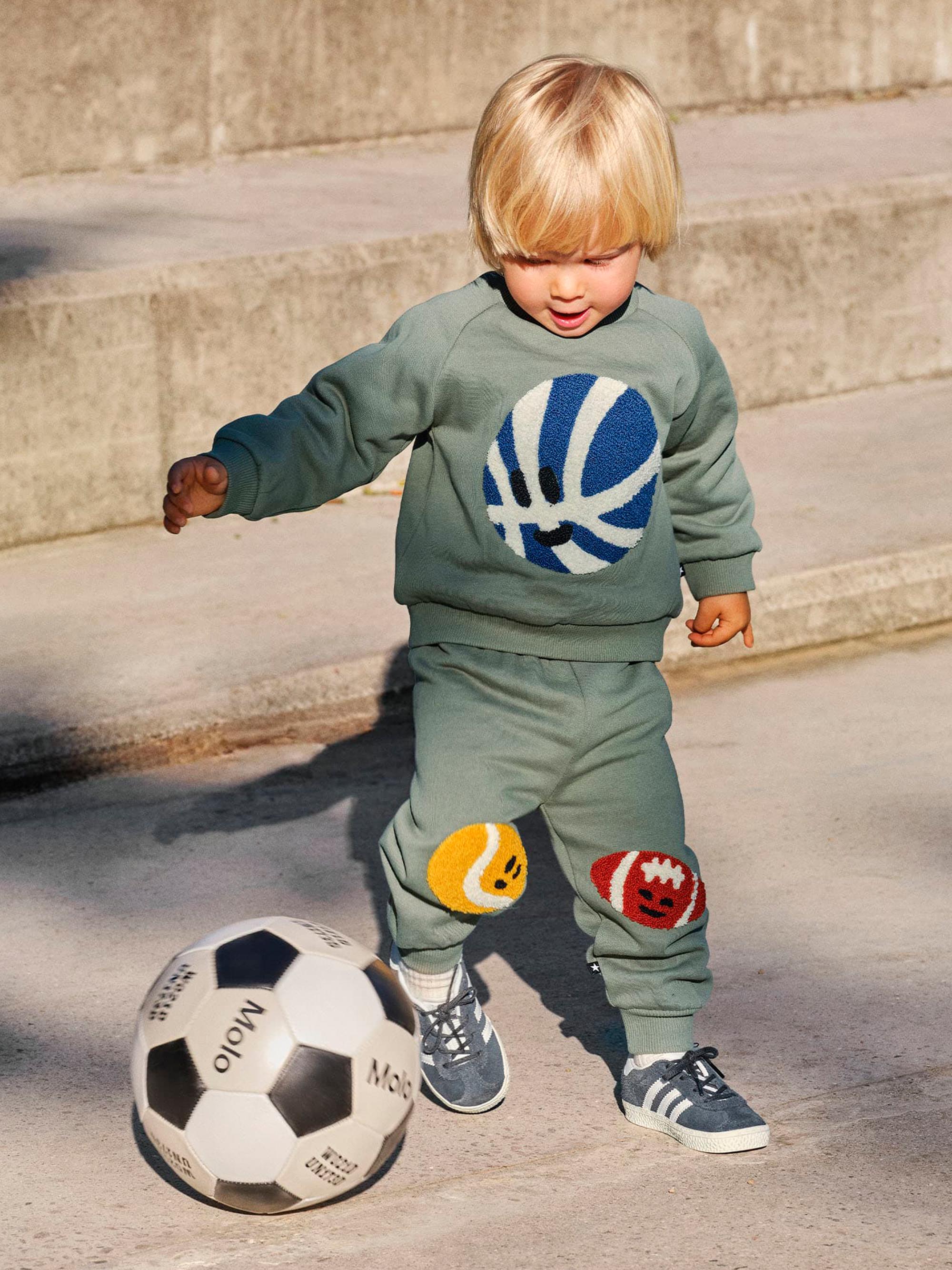 Molo Baby's & Little Kid's Chenille Basketball Sweater - Cladonia | Thumbnail 3