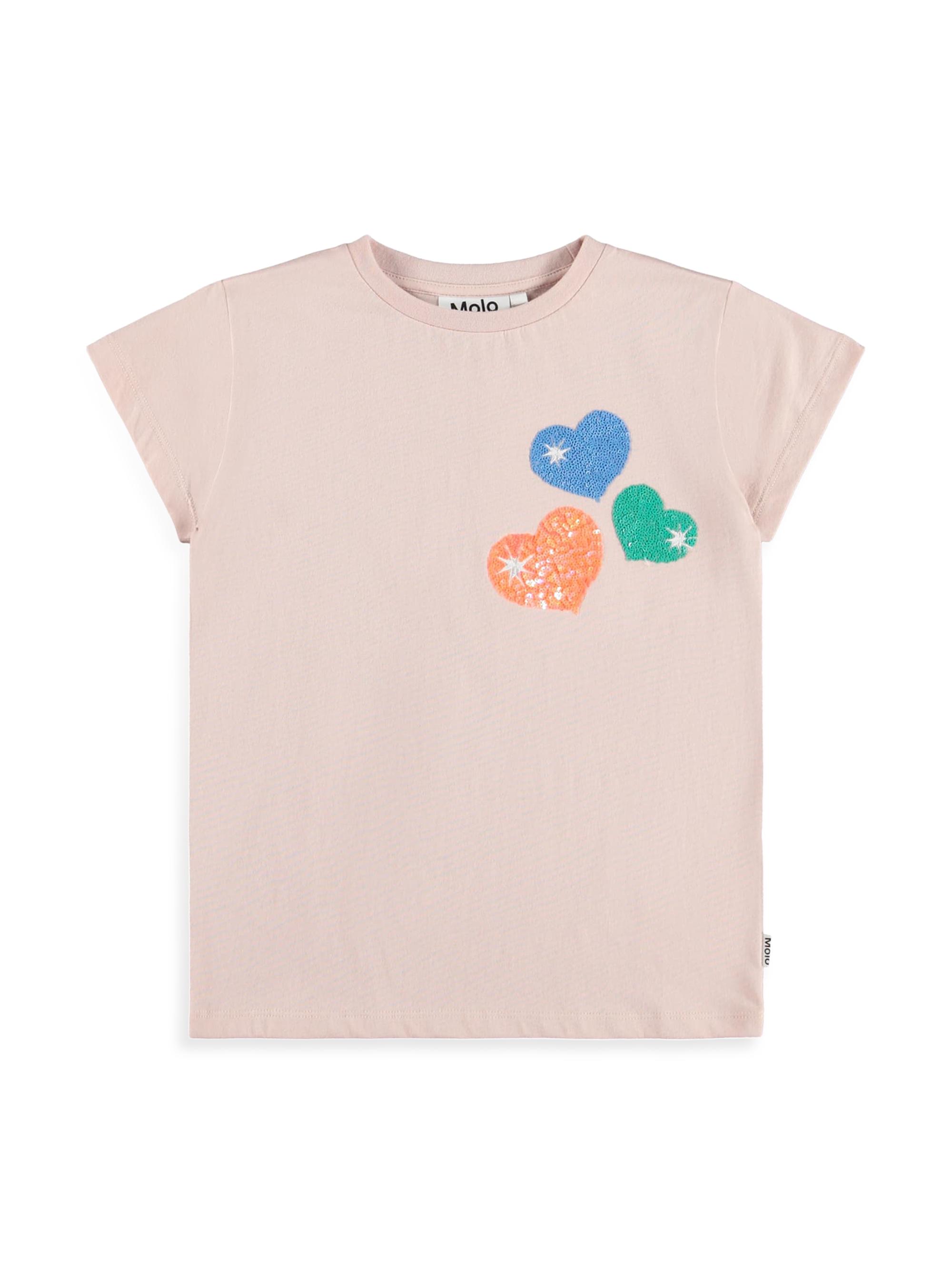 Molo Little Girl's & Girl's Ranva Sequin Heart T-Shirt - Petal Blush