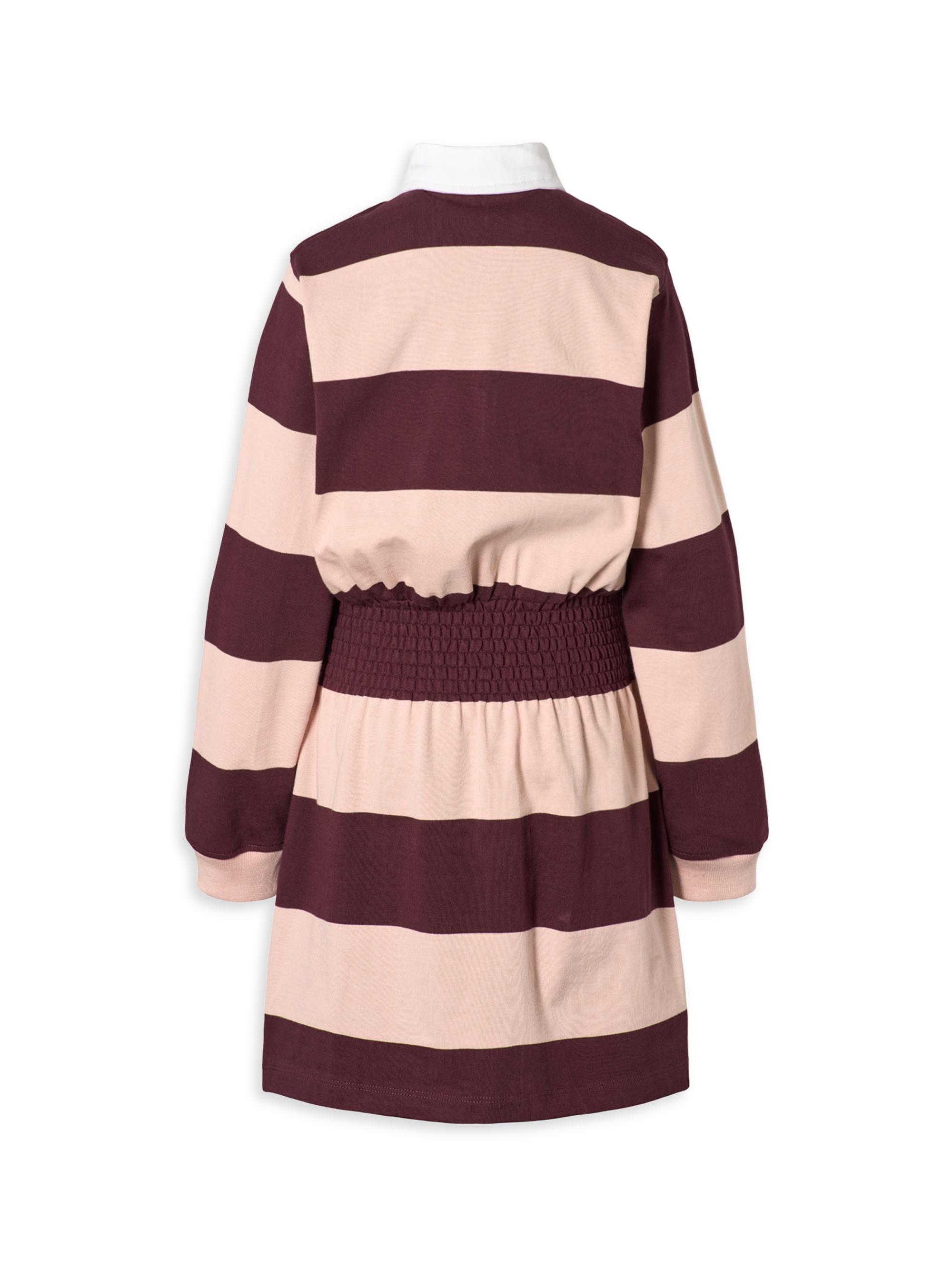 Molo Little Girl's & Girl's Carlott Striped Polo Shirtdress - Berry Petal | Thumbnail 2