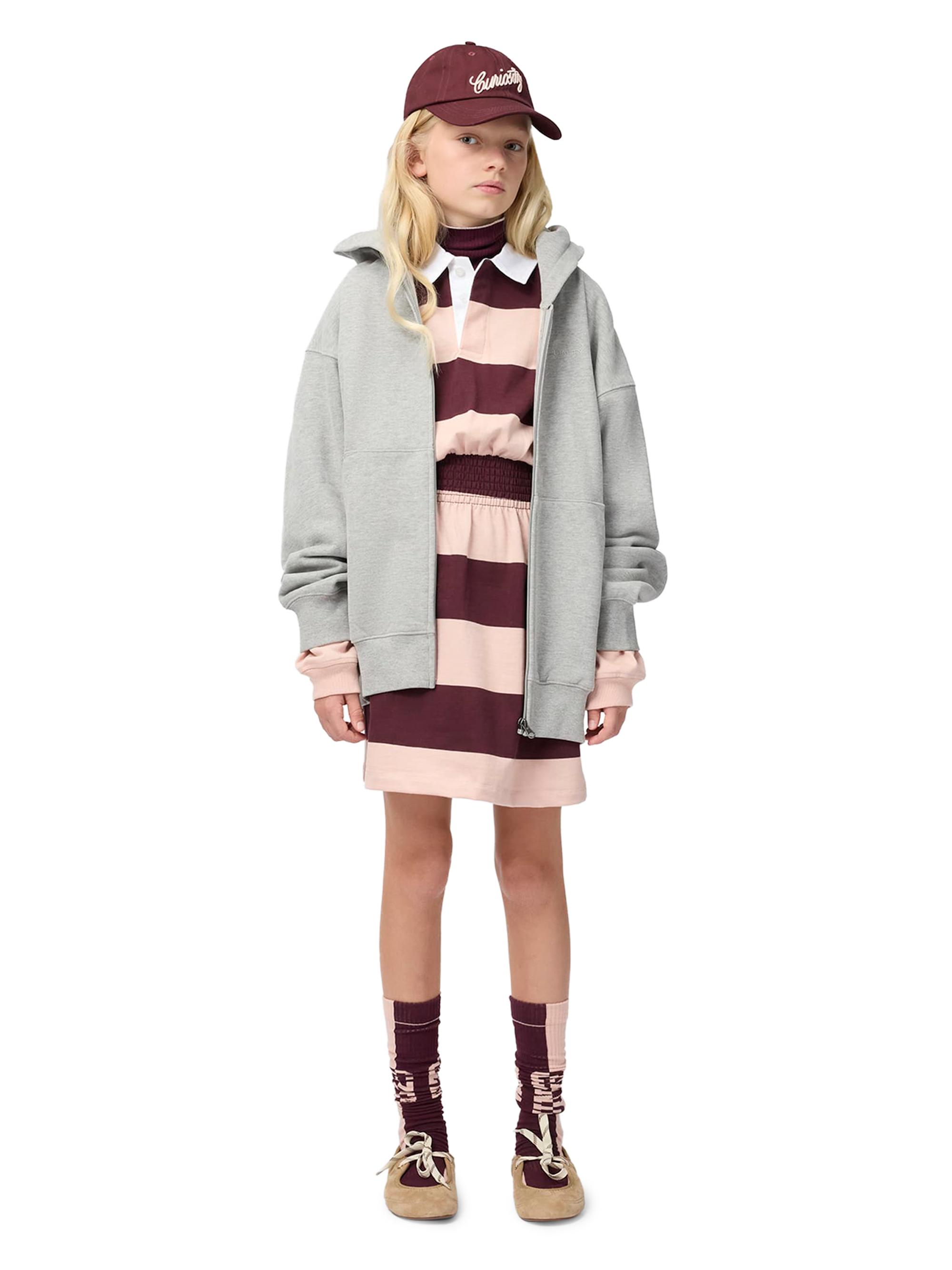 Molo Little Girl's & Girl's Carlott Striped Polo Shirtdress - Berry Petal | Thumbnail 3