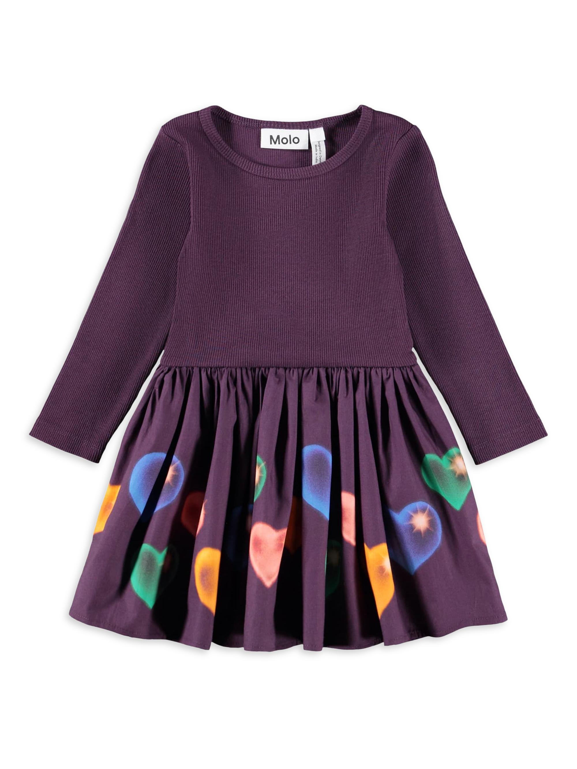 Molo Baby Girl's & Little Girl's Candi Long-Sleeve Printed Dress - Berry Hearts
