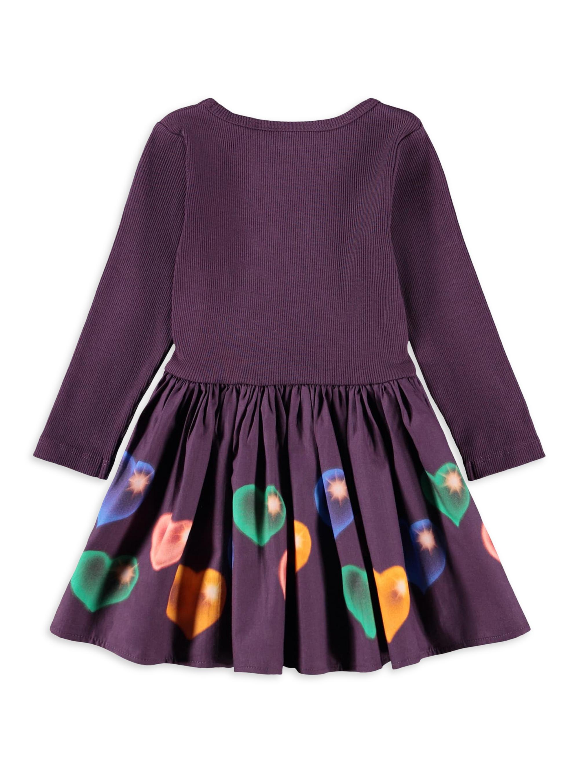 Molo Baby Girl's & Little Girl's Candi Long-Sleeve Printed Dress - Berry Hearts | Thumbnail 2