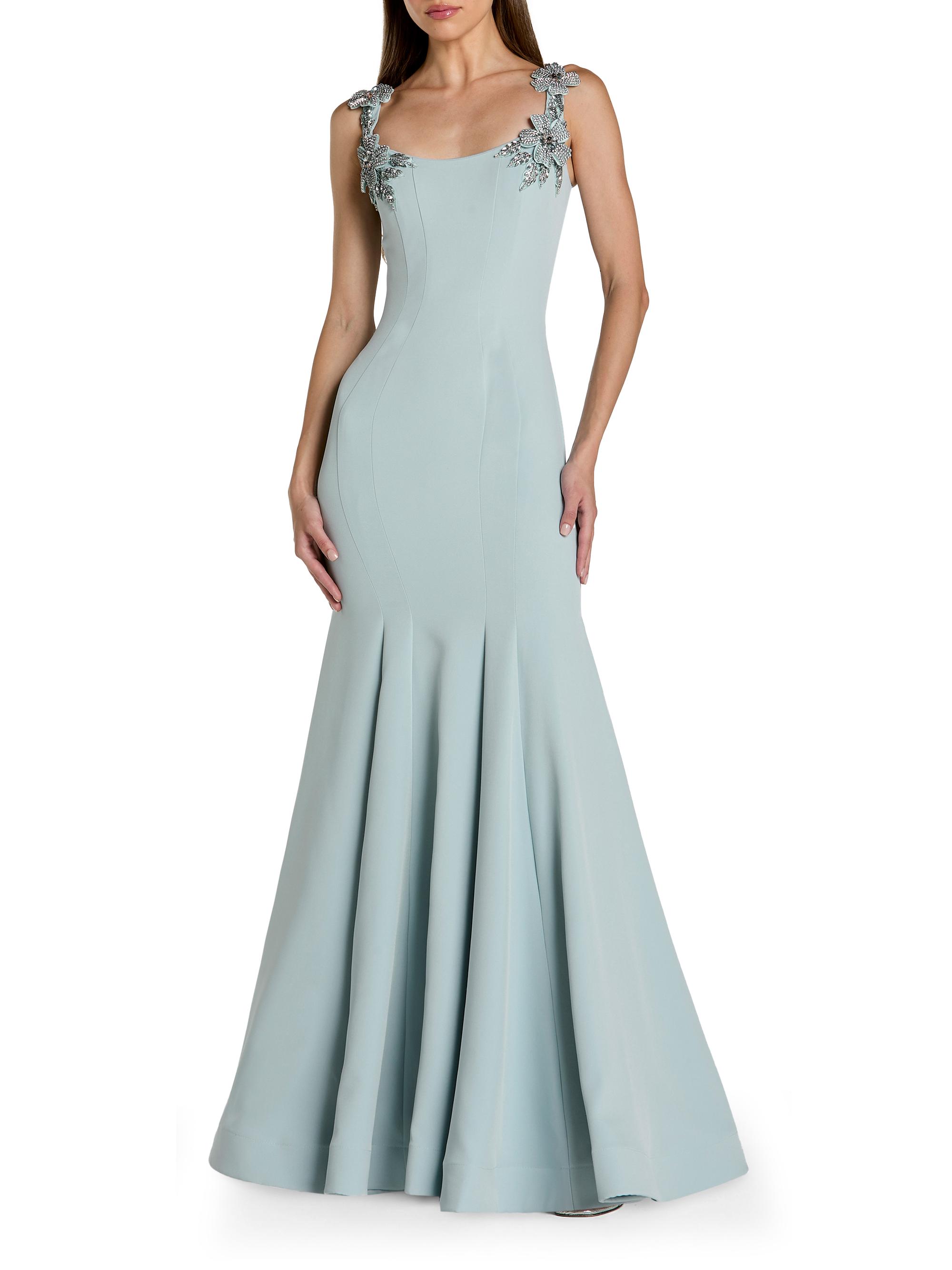 Mac Duggal Women's Embellished Crepe Mermaid Gown - Powder Blue