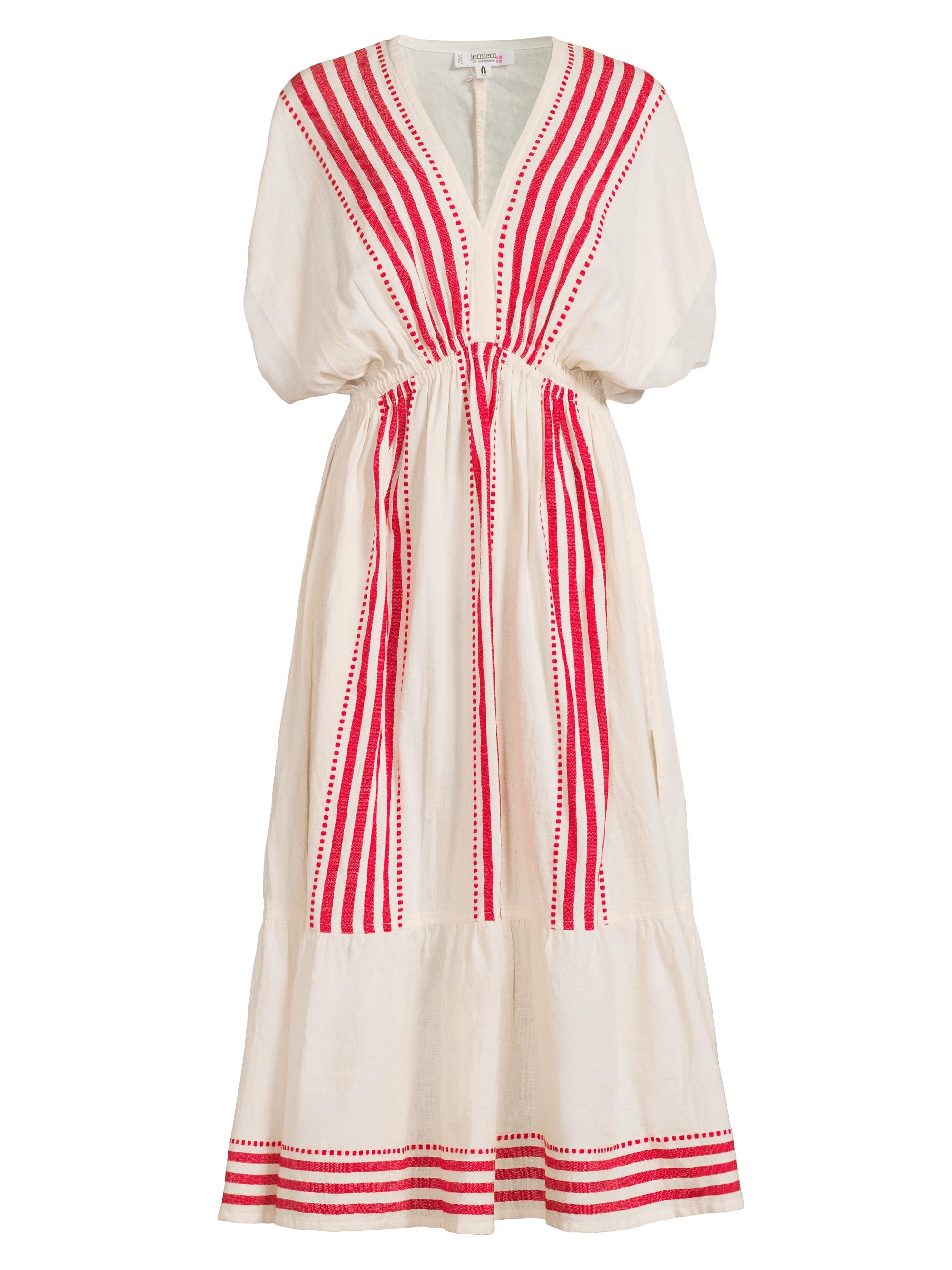 lemlem Women's Leila Plunge Cotton-Blend Midi-Dress - Eshe Red