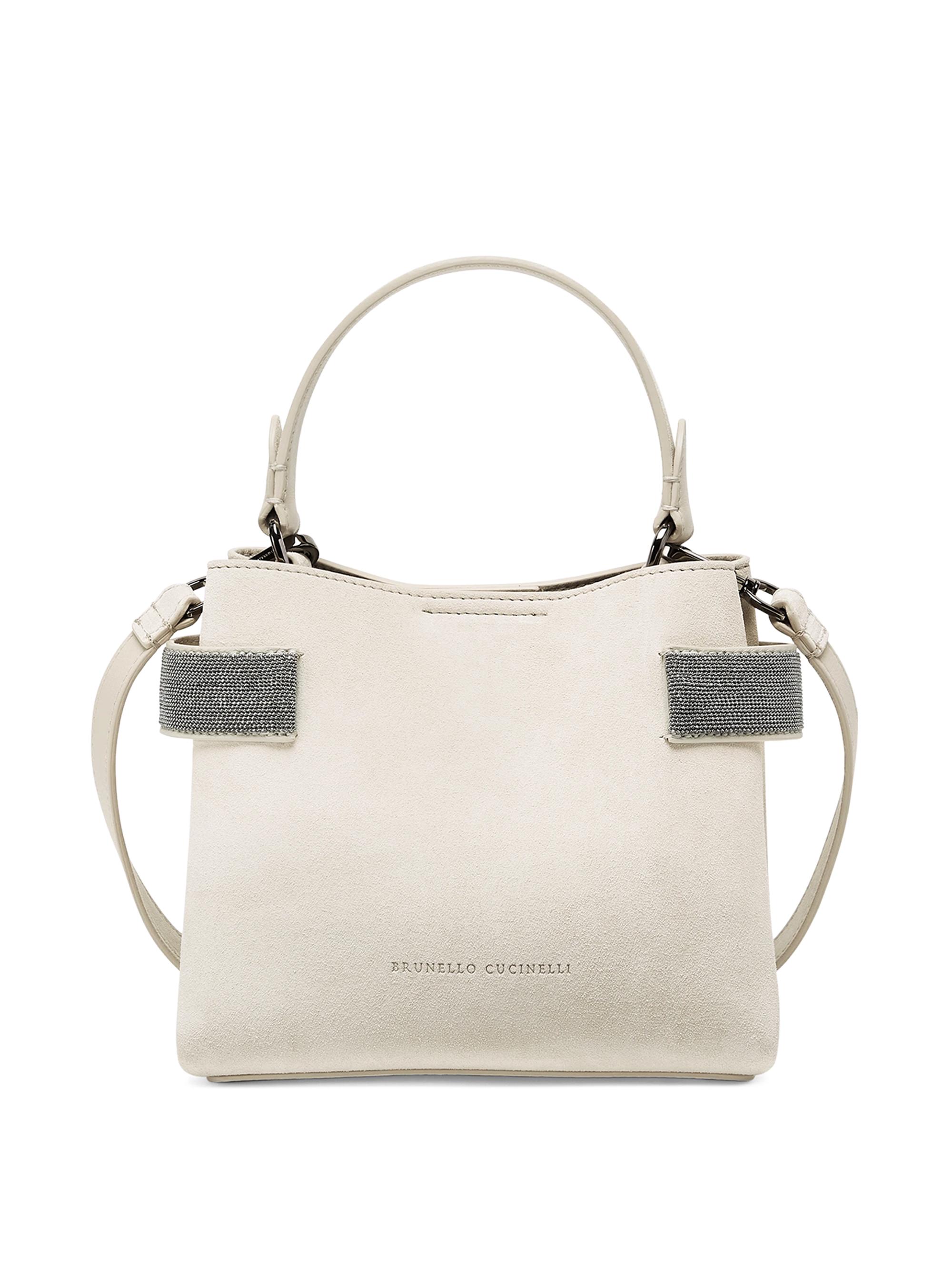 Brunello Cucinelli Women's Essence  Top Handle Bag in Suede with Precious Bands -