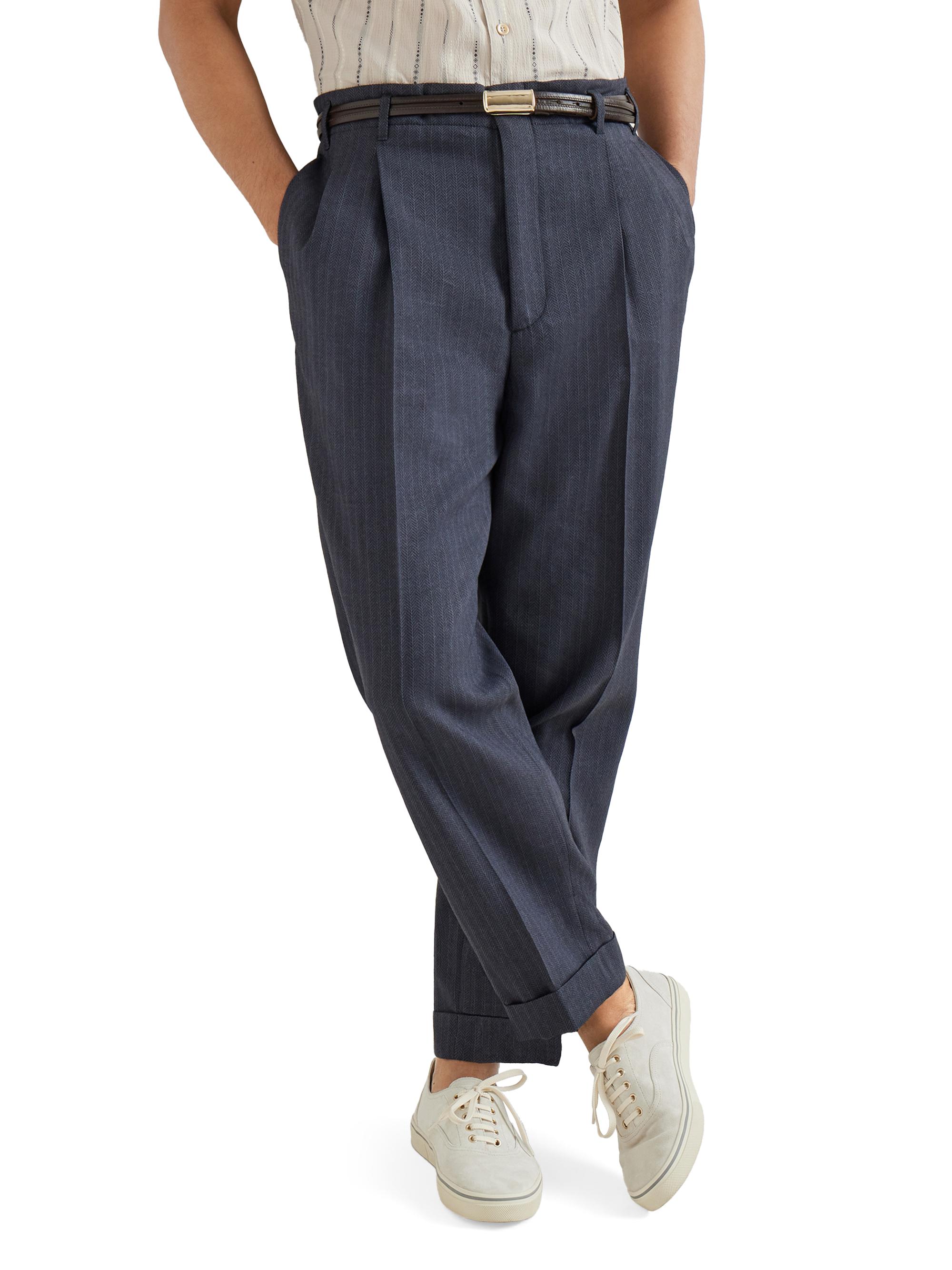 Brunello Cucinelli Virgin Wool and Paper Fiber Chevron Trousers