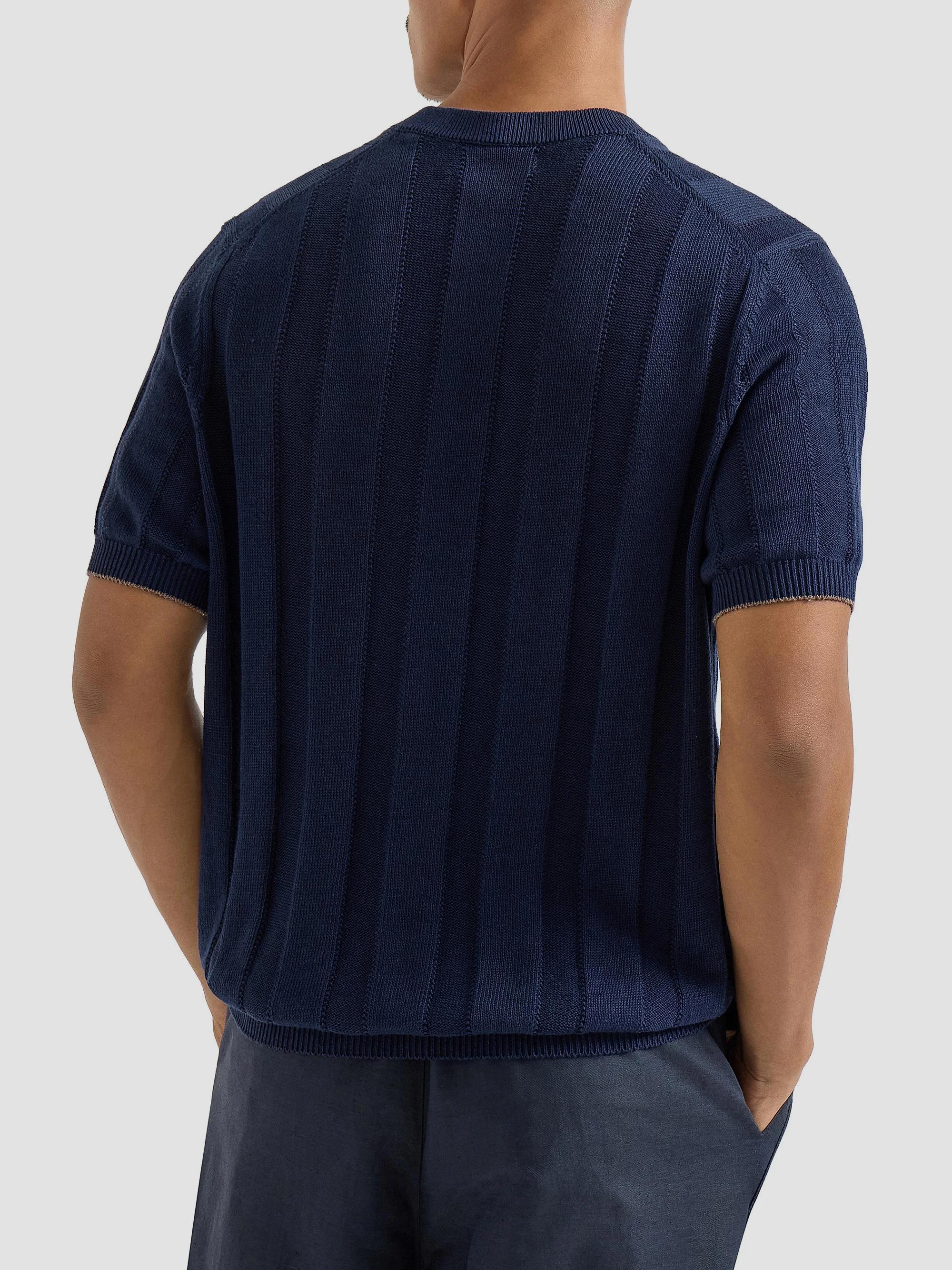 Brunello Cucinelli Linen and Cotton Textured Rib Knit T-Shirt with