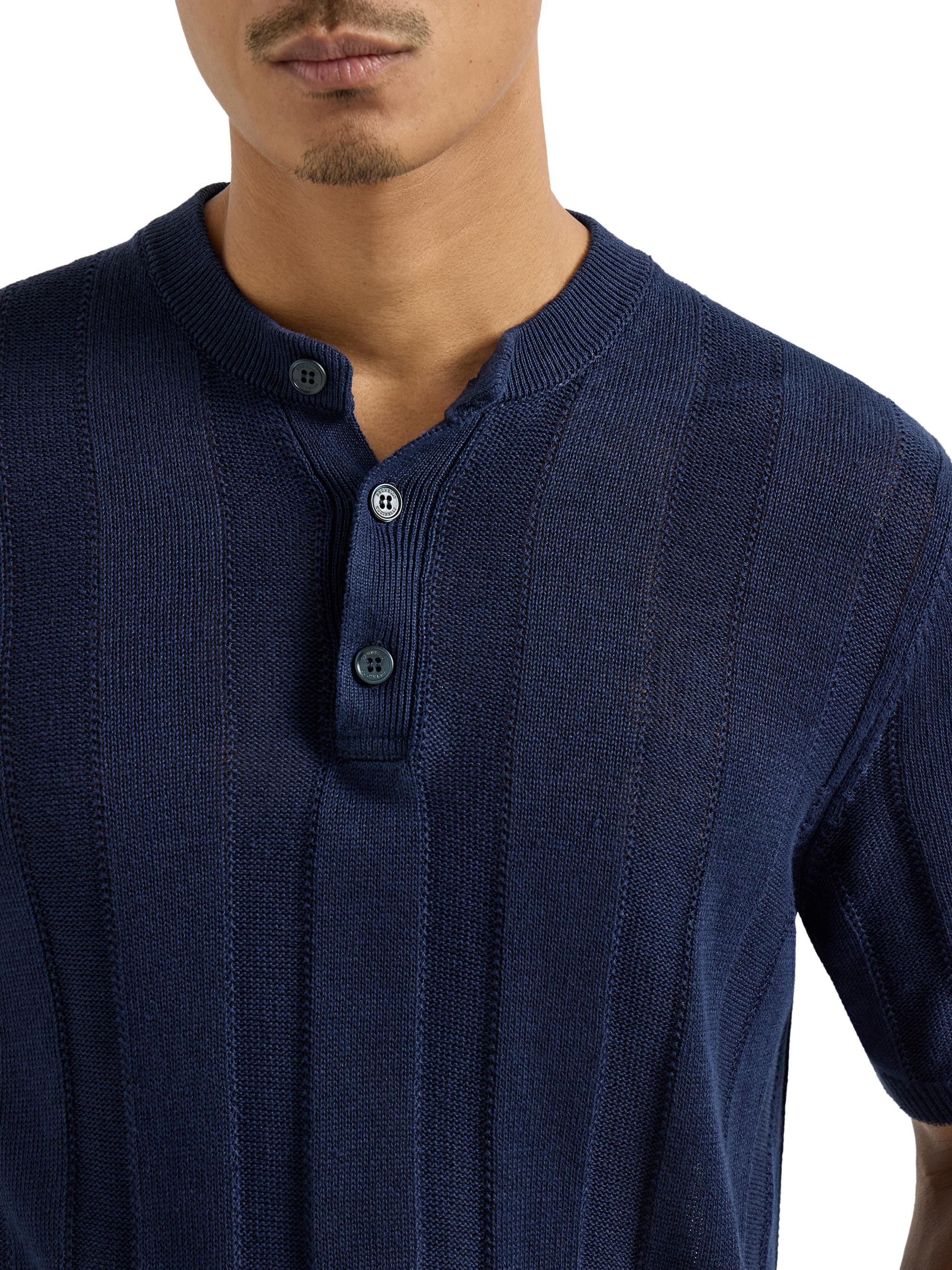 【新品定価13万】BRUNELLO CUCINELLI　半袖ニットシャツ Brunello Cucinelli Linen and Cotton Textured Rib Knit T-Shirt with