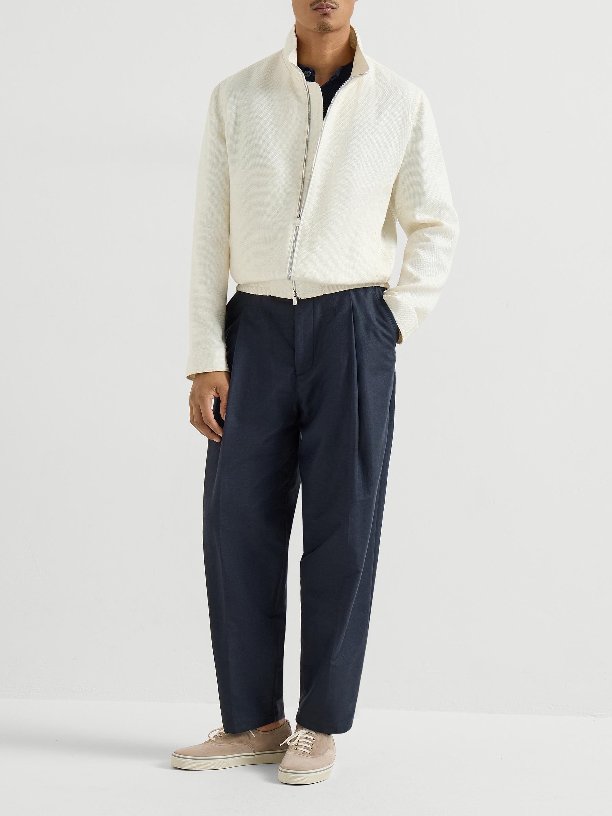 【新品定価13万】BRUNELLO CUCINELLI　半袖ニットシャツ Brunello Cucinelli Linen and Cotton Textured Rib Knit T-Shirt with