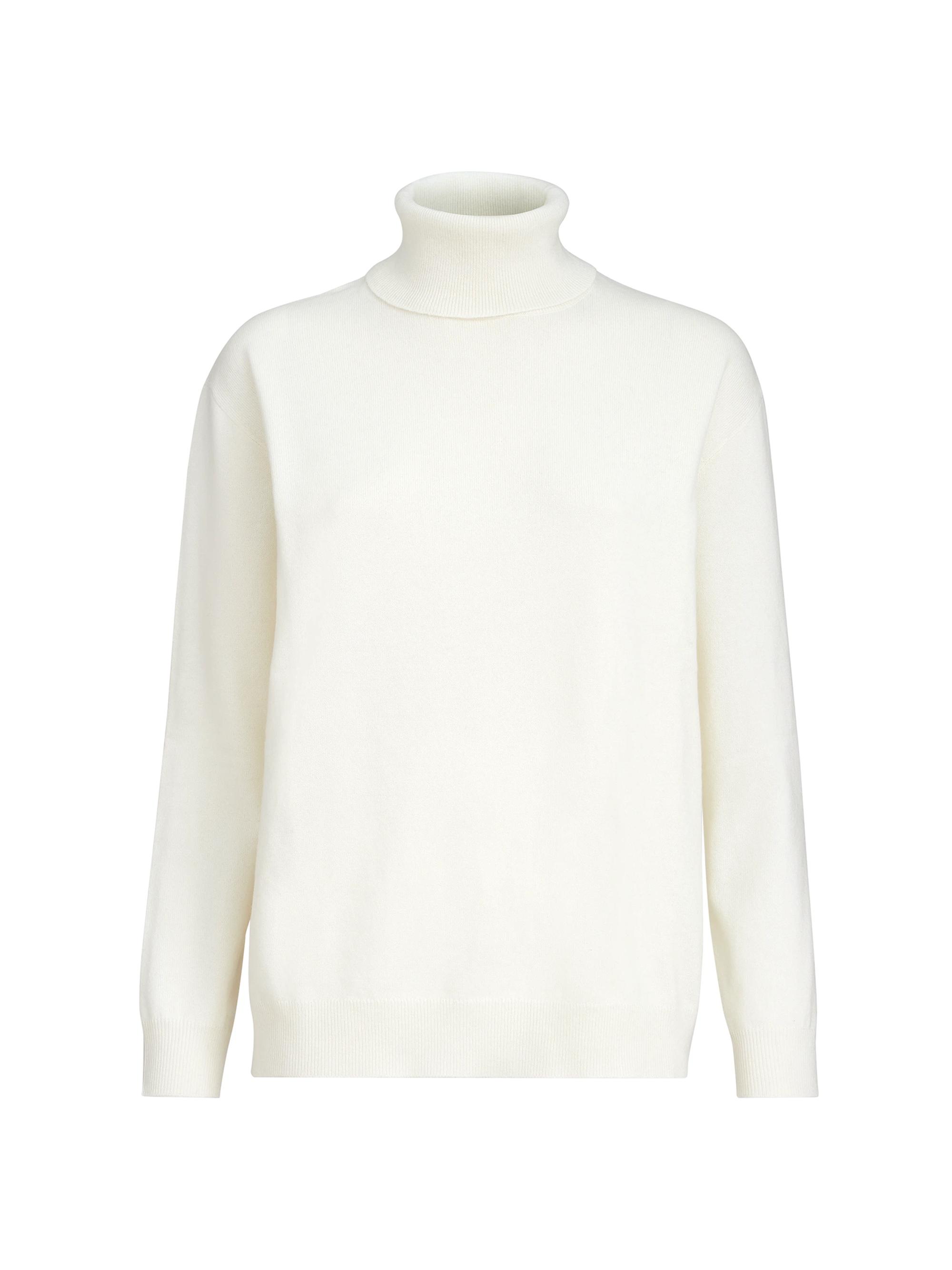 Brunello Cucinelli Women's Cashmere Turtleneck Sweater with Monili - White | Thumbnail 7