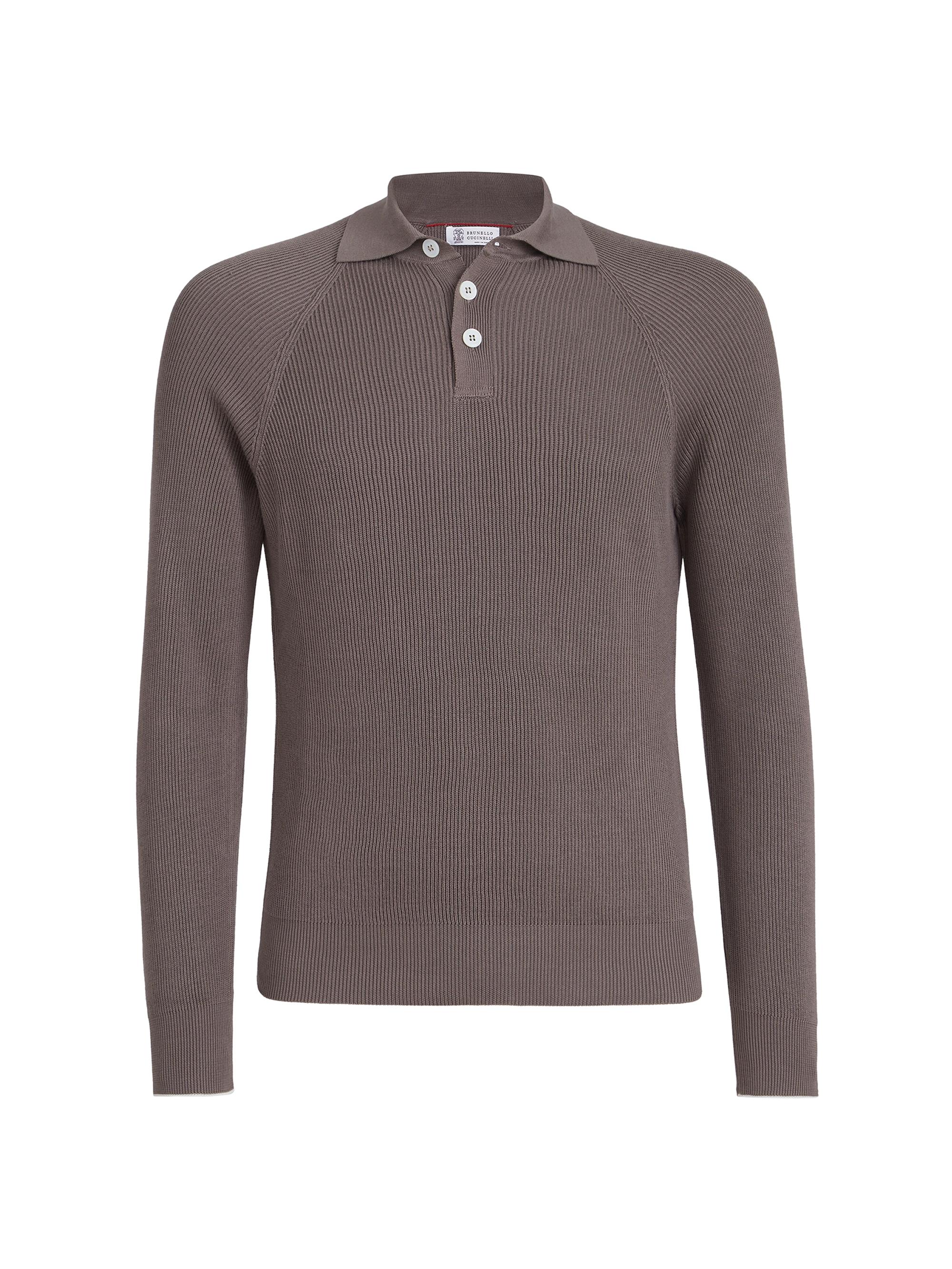 AMI Paris ADC Logo Long-Sleeve Cotton Polo Sweater | Saks Fifth Avenue