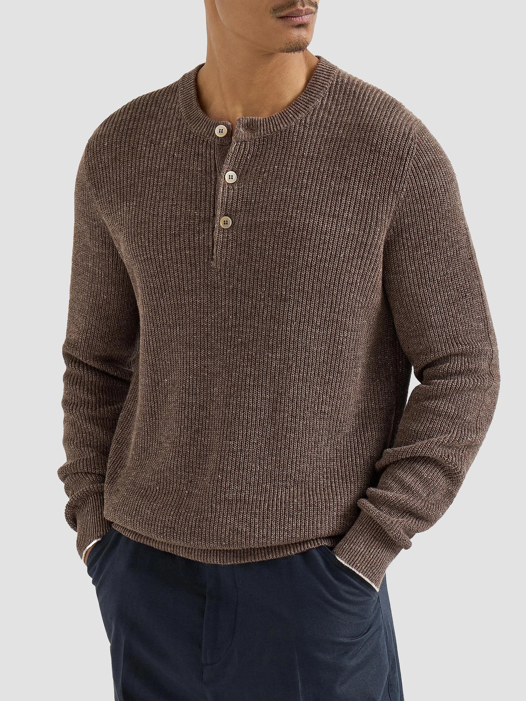 Brunello Cucinelli Cotton And Linen Half English Rib Knit Sweater