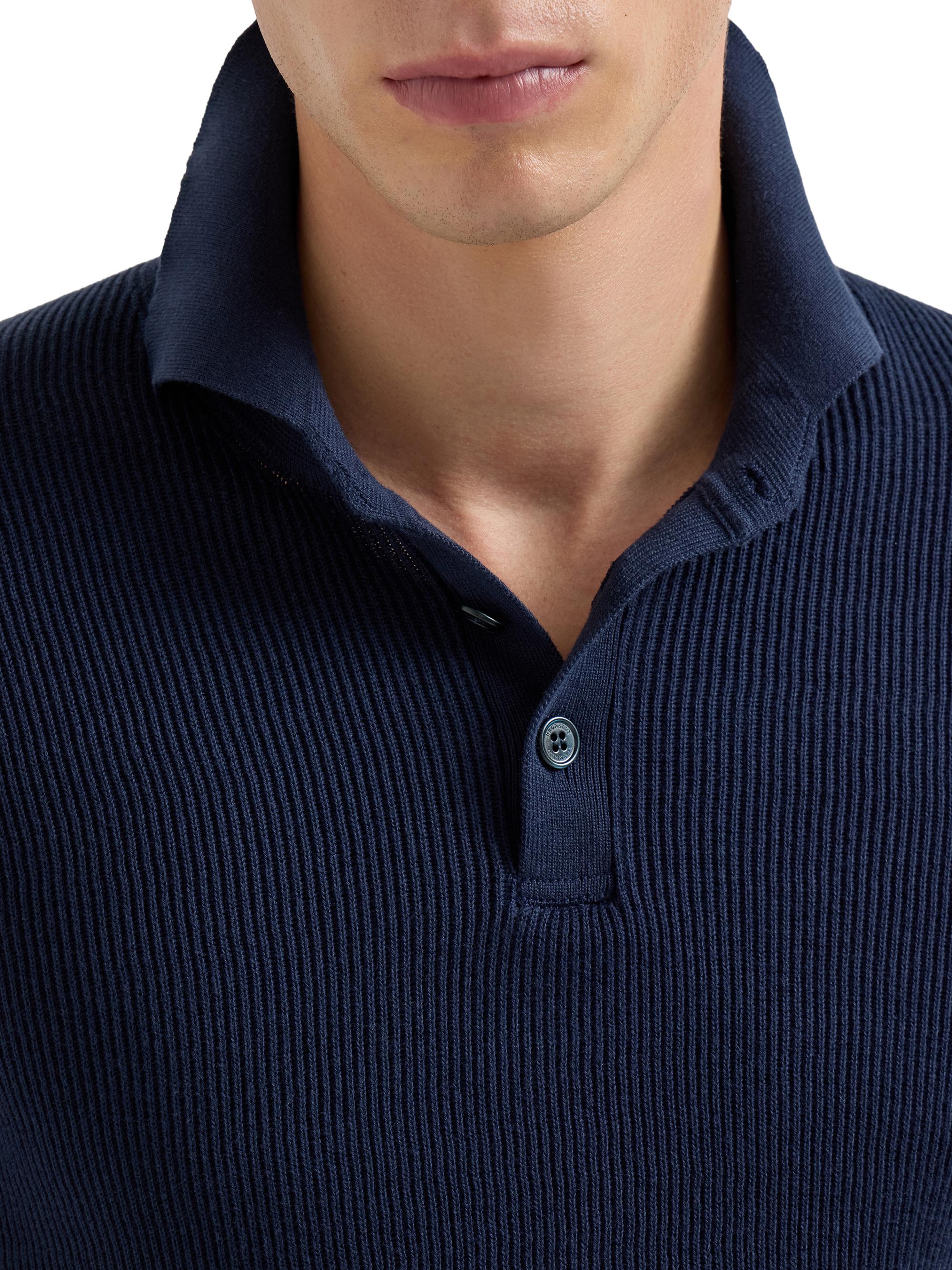 Brunello Cucinelli Cotton English Rib Knit Polo Shirt | Saks Fifth