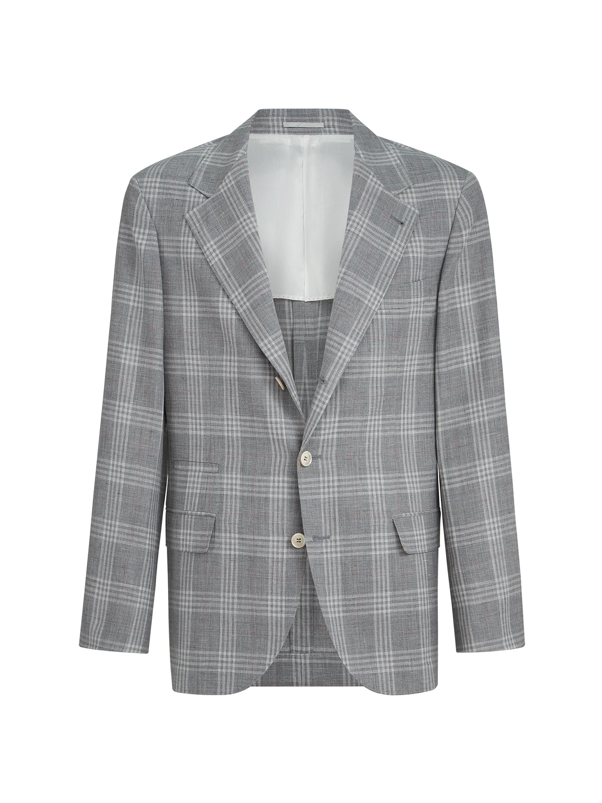 Brunello Cucinelli Wool, Silk and Linen Tartan Deconstructed