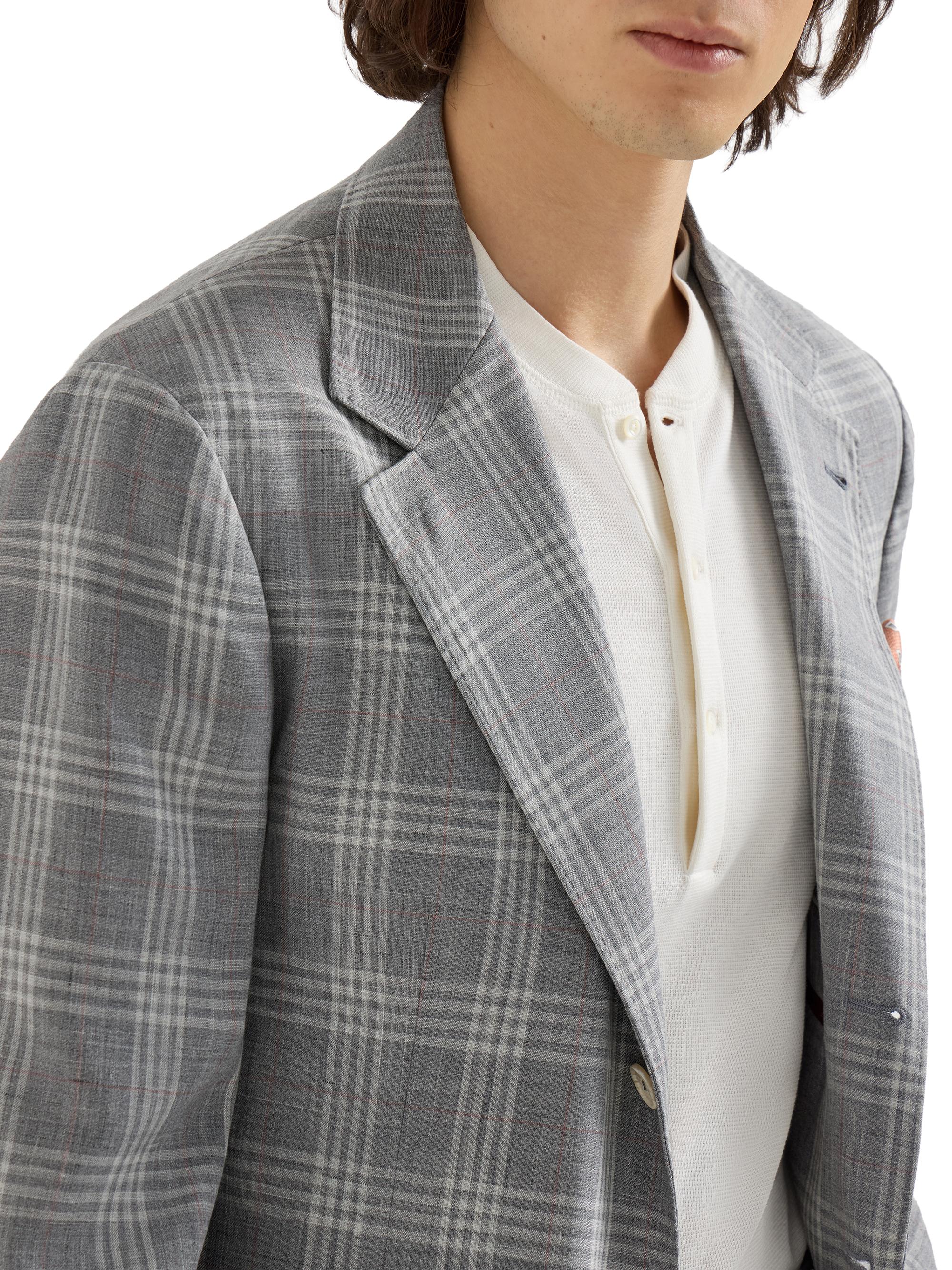 Brunello Cucinelli Wool, Silk and Linen Tartan Deconstructed