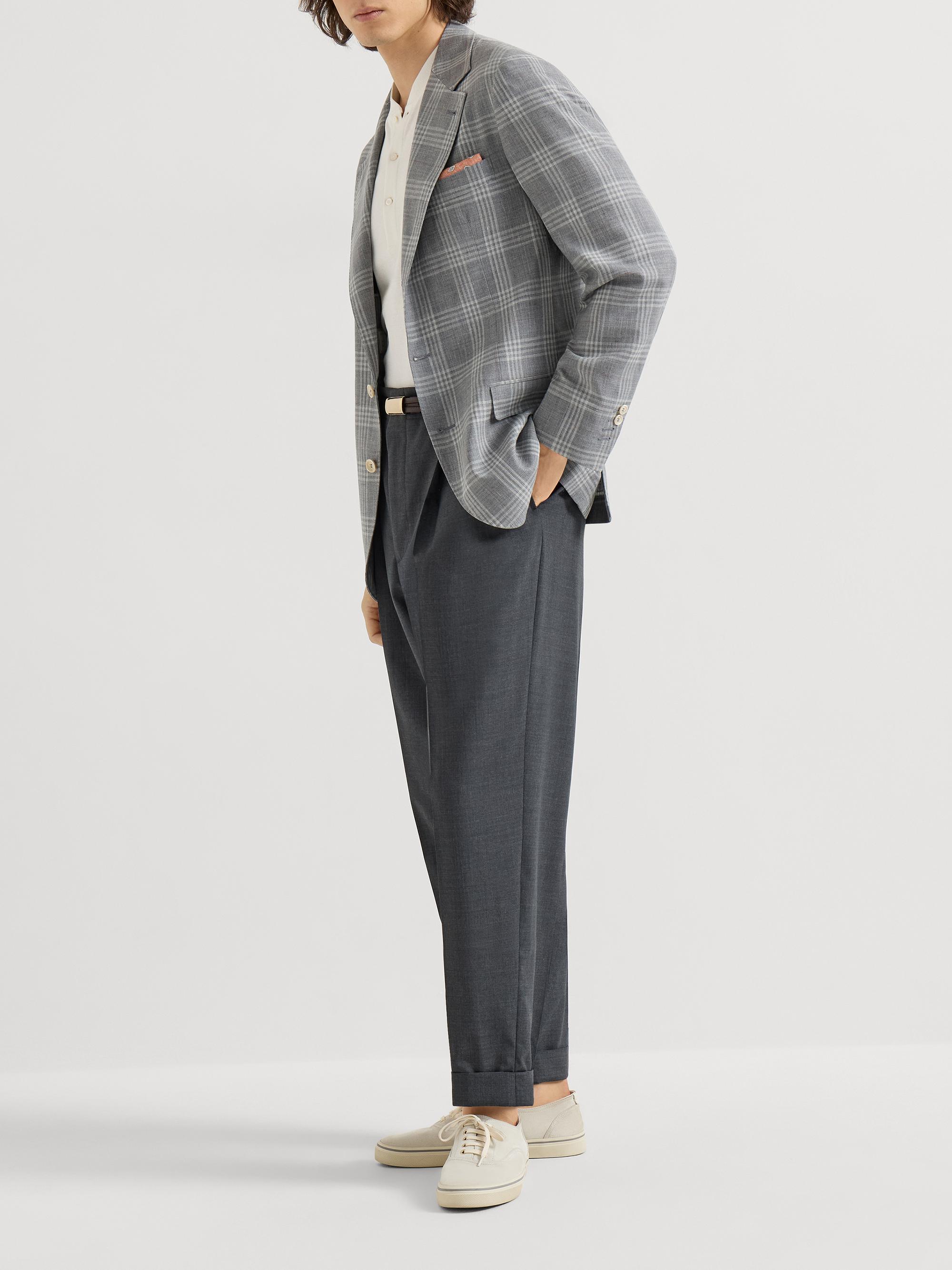Brunello Cucinelli Wool, Silk and Linen Tartan Deconstructed