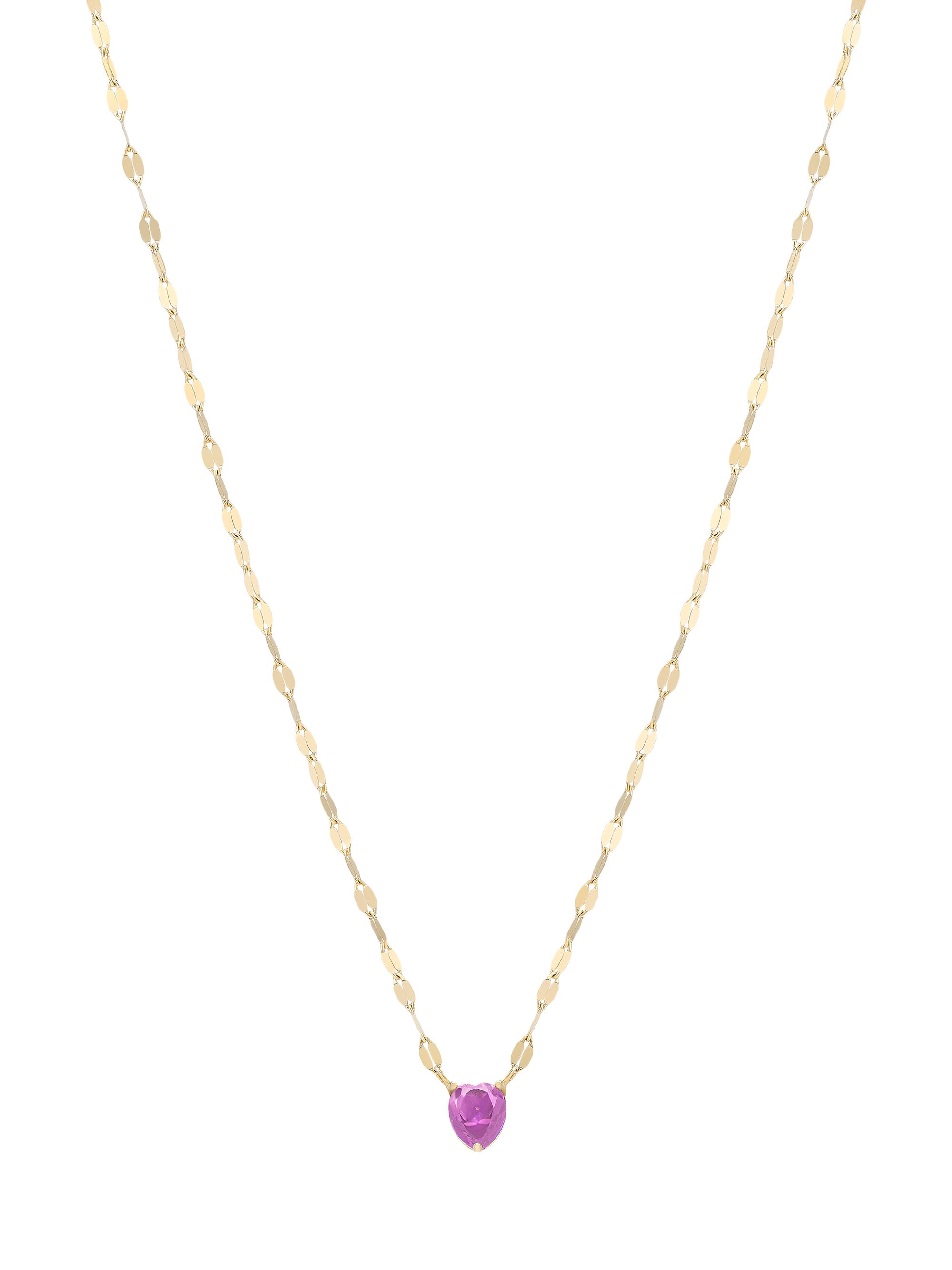 Lana Women's 14K Yellow Gold & Pink Sapphire Heart Pendant Necklace - Yellow Gold