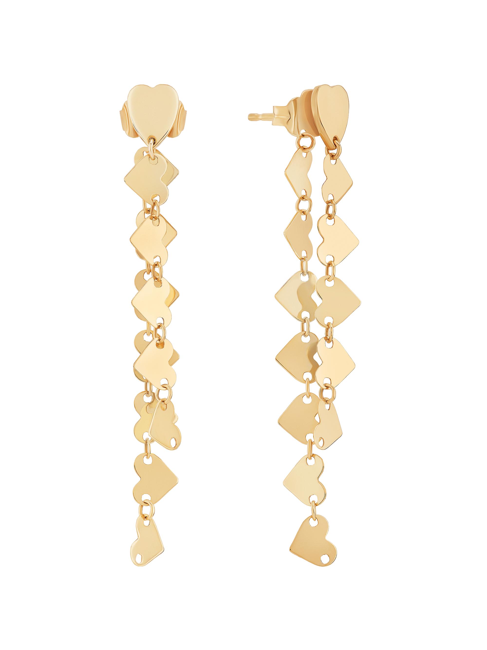 Lana Women's 14K Yellow Gold Heart Chain Earrings - Yellow Gold