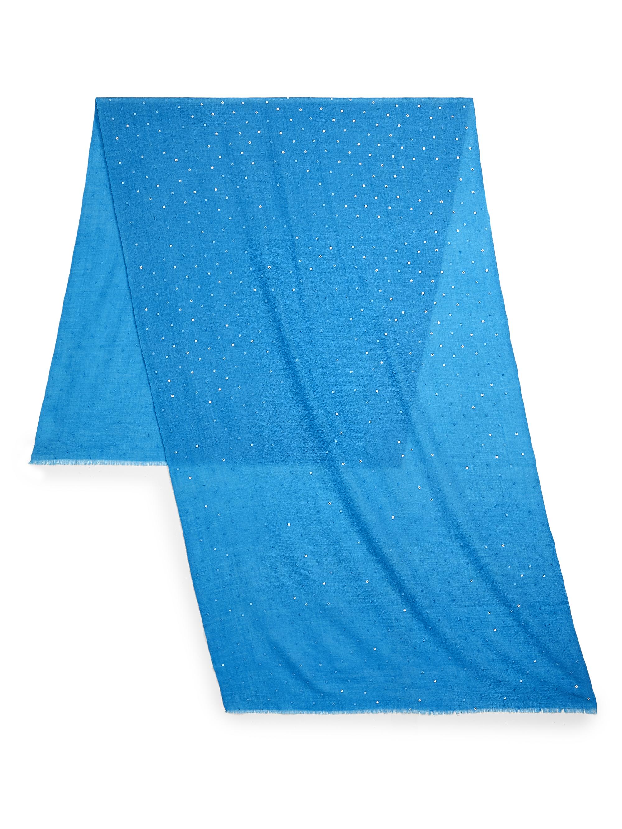 Carolyn Rowan Collection Women's Sequin-Embellished Cashmere-Silk Scarf - Blue | Thumbnail 4