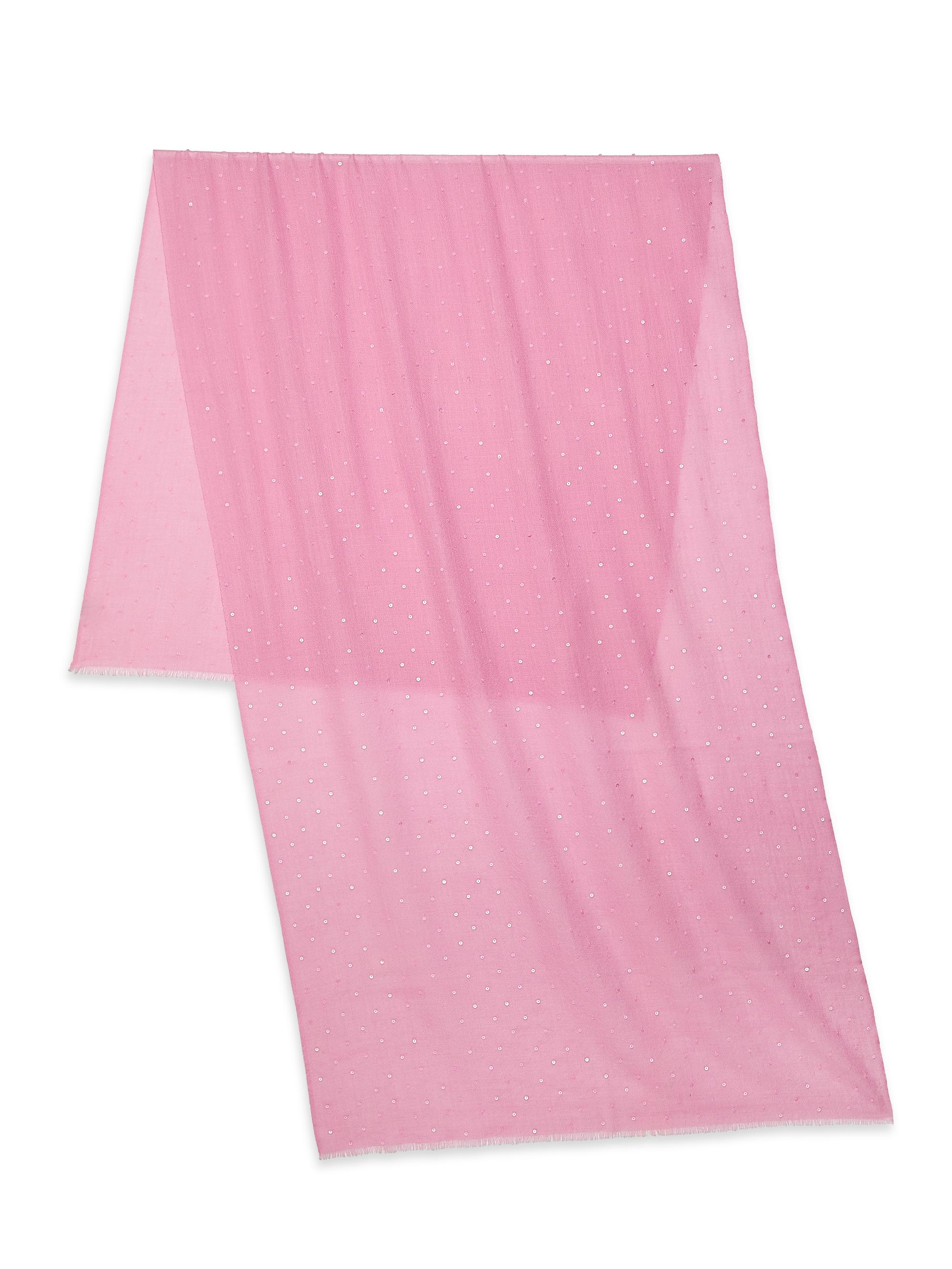 Carolyn Rowan Collection Women's Sequin-Embellished Cashmere-Silk Scarf - Pink