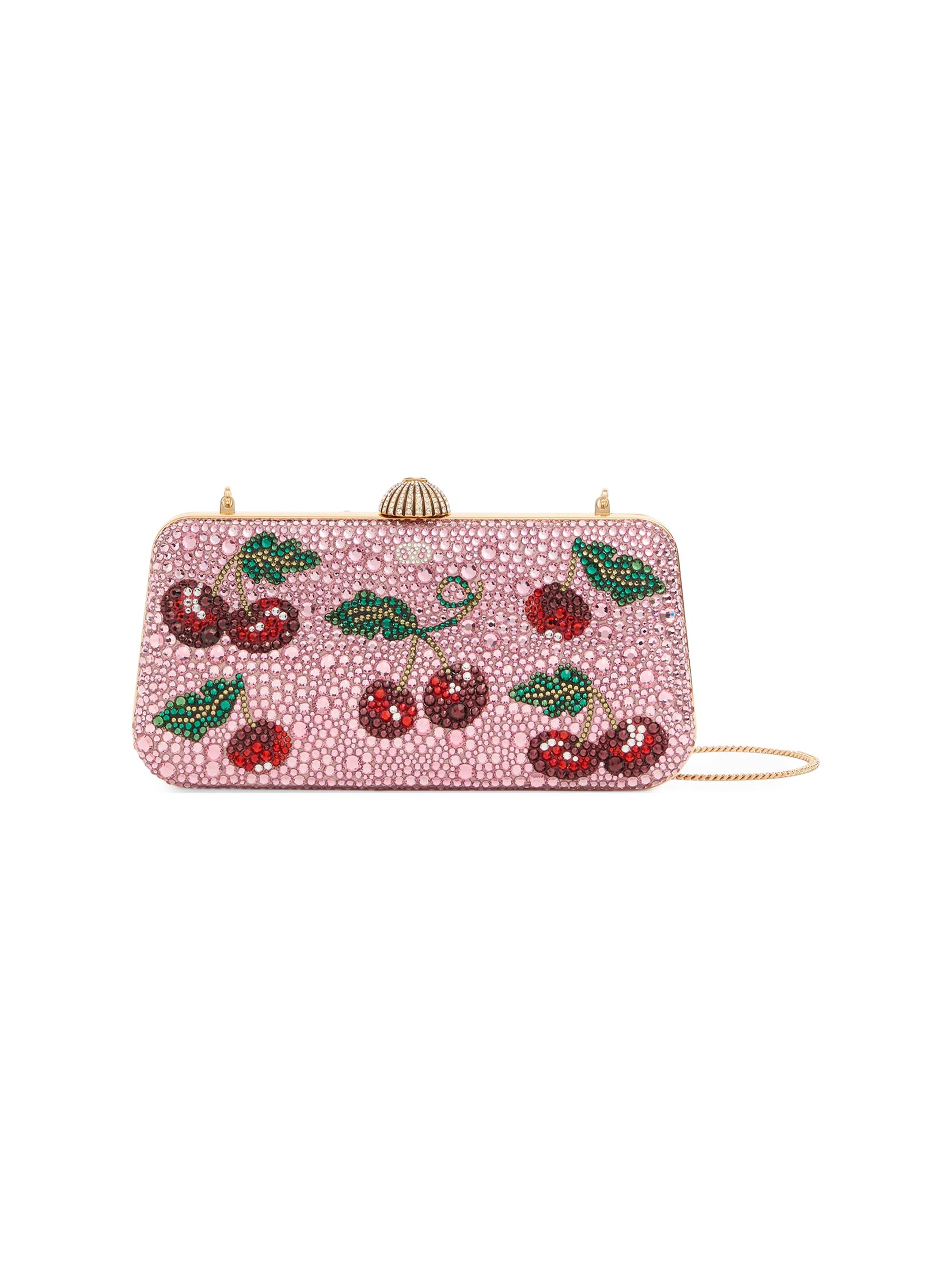 Valentino Garavani Women's Carry Secrets Minaudiere Clutch with Cherryfic Rhinestone Motif - Pink