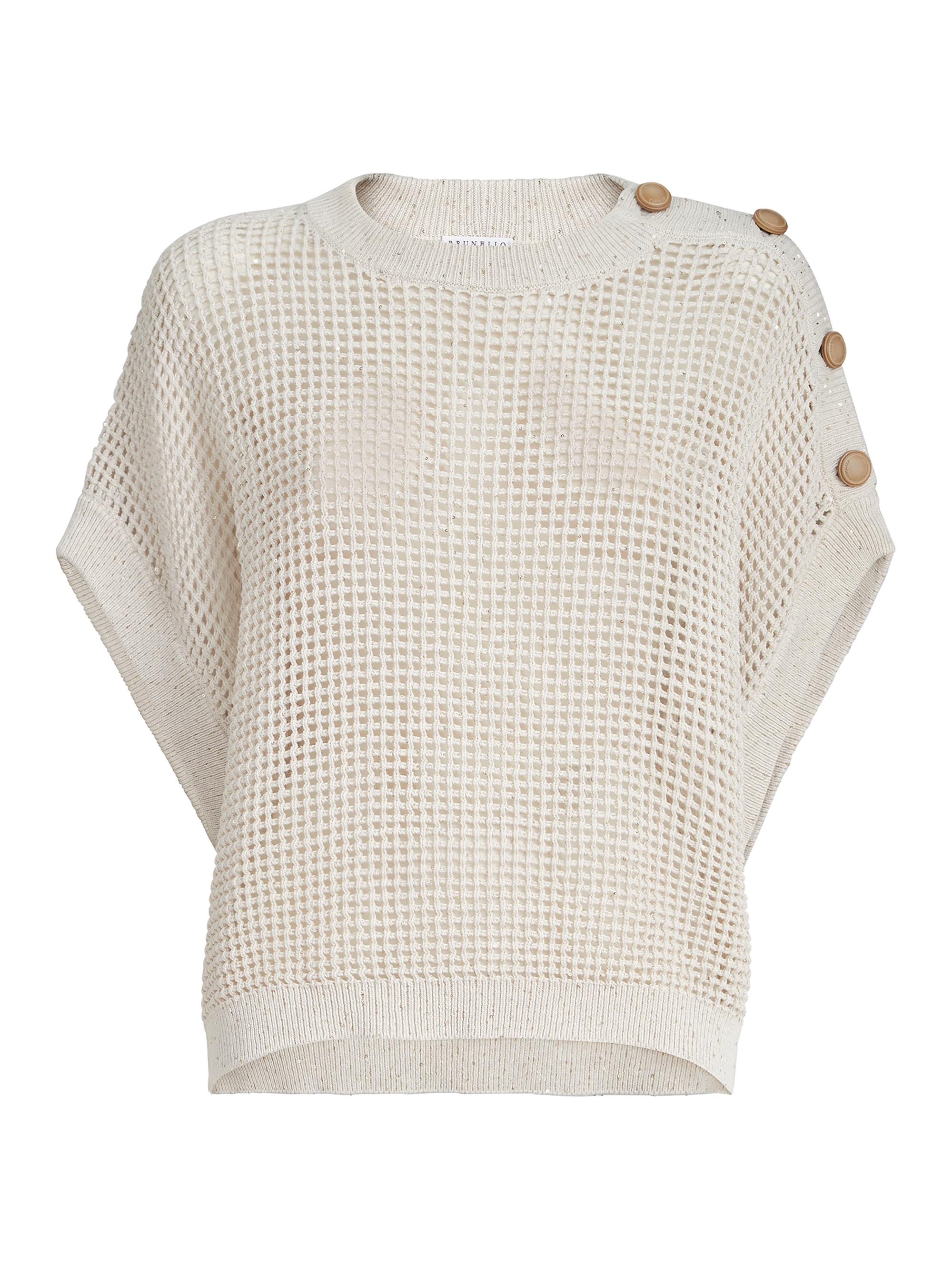 BRUNELLO CUCINELLI メッシュニット Brunello Cucinelli Cotton Net Sweater with Dazzling Details | Saks