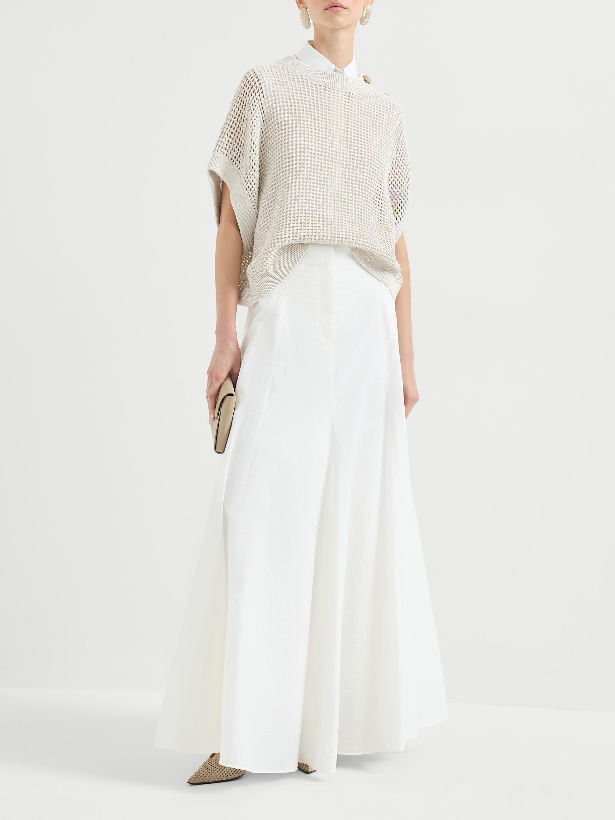 Brunello Cucinelli Cotton Net Sweater with Dazzling Details | Saks