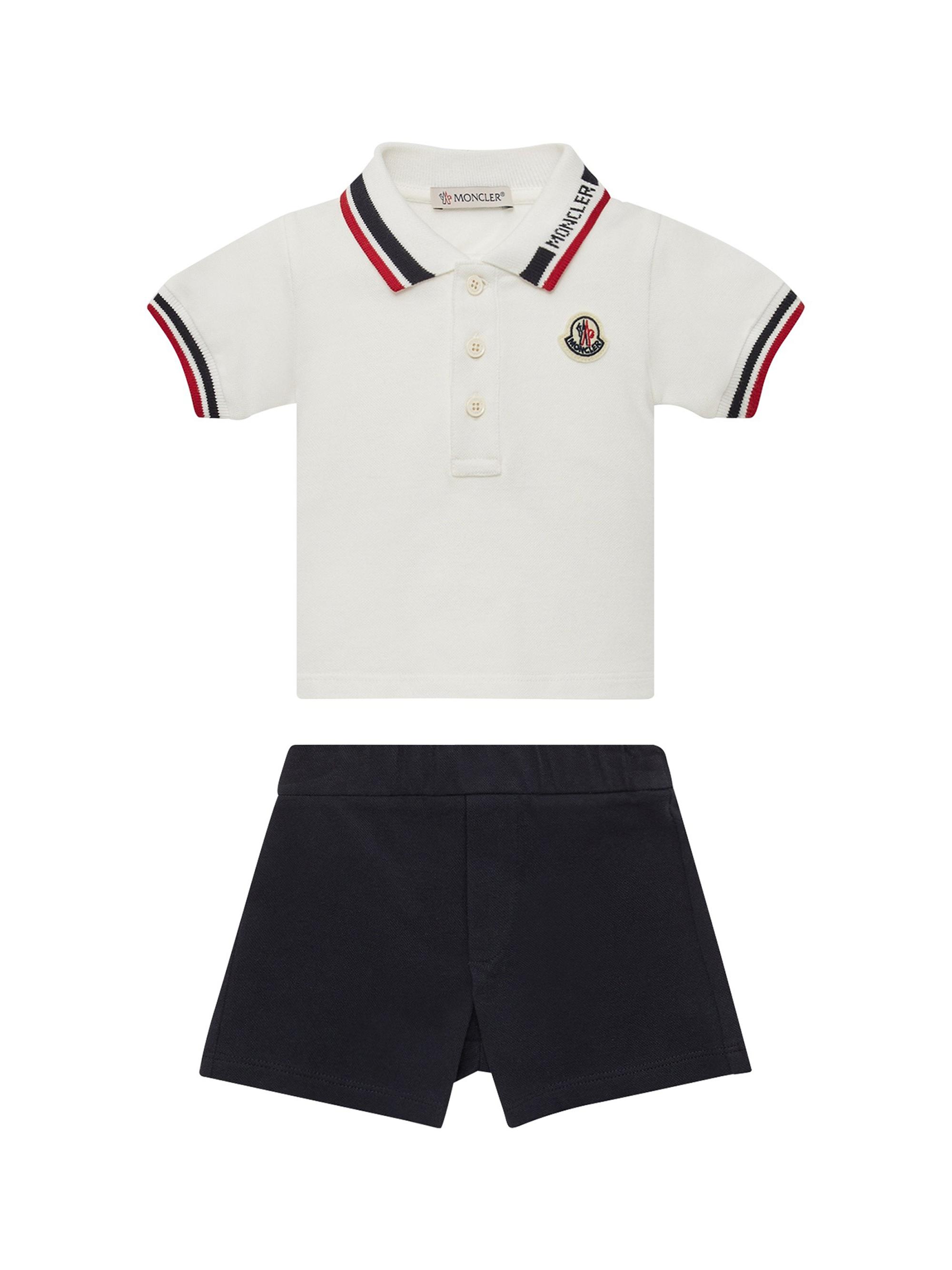 Moncler Baby Boy's & Little Boy's Set in Cotton Piquet - White Blue 6 Months | Thumbnail 5