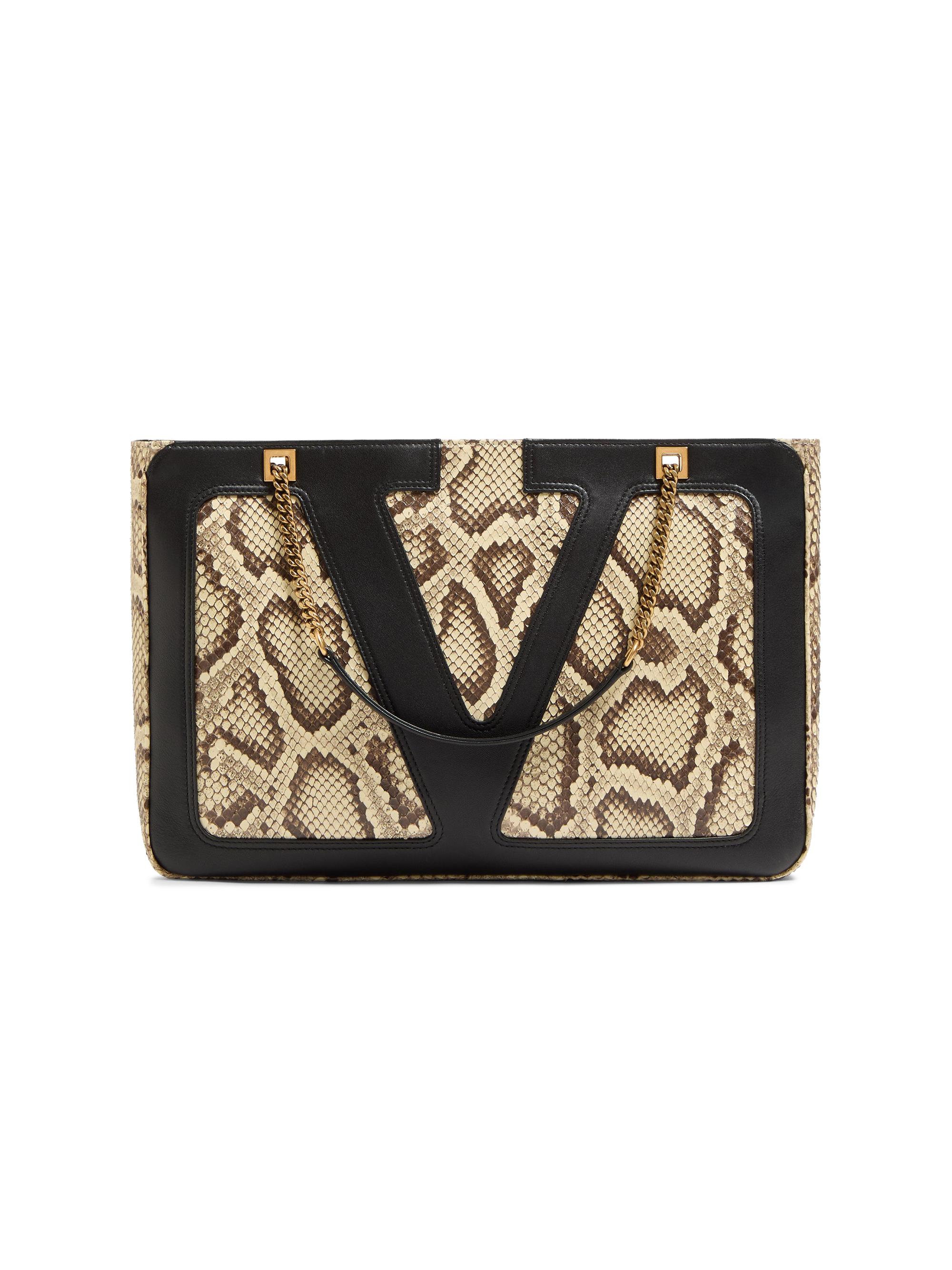 Valentino Garavani Women's Viva Superstar  Python Shopping Bag - Black Multicolor