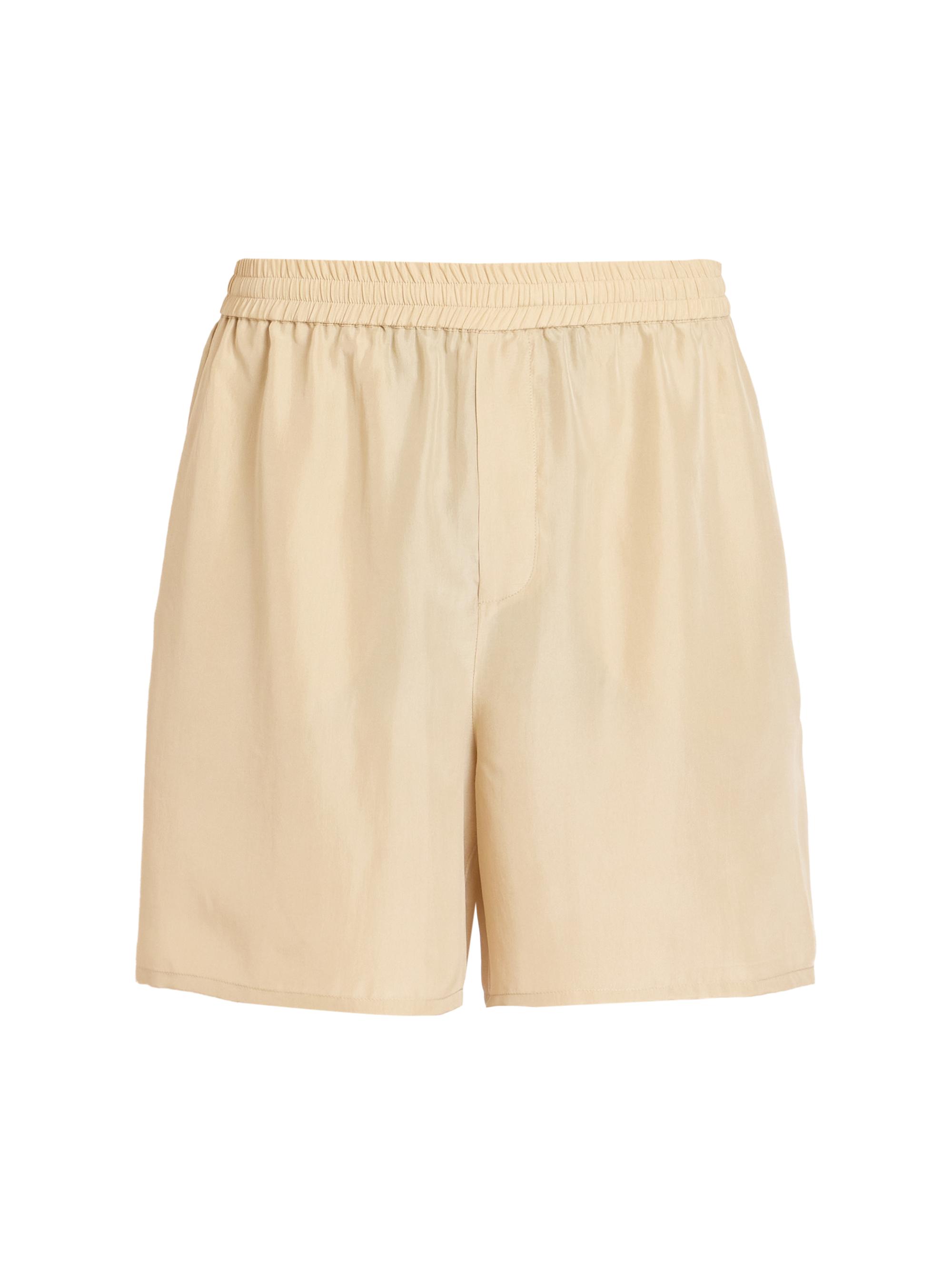 Balmain Men's Sun Embroidered Silk Pajama Shorts - Beige Clair Marron